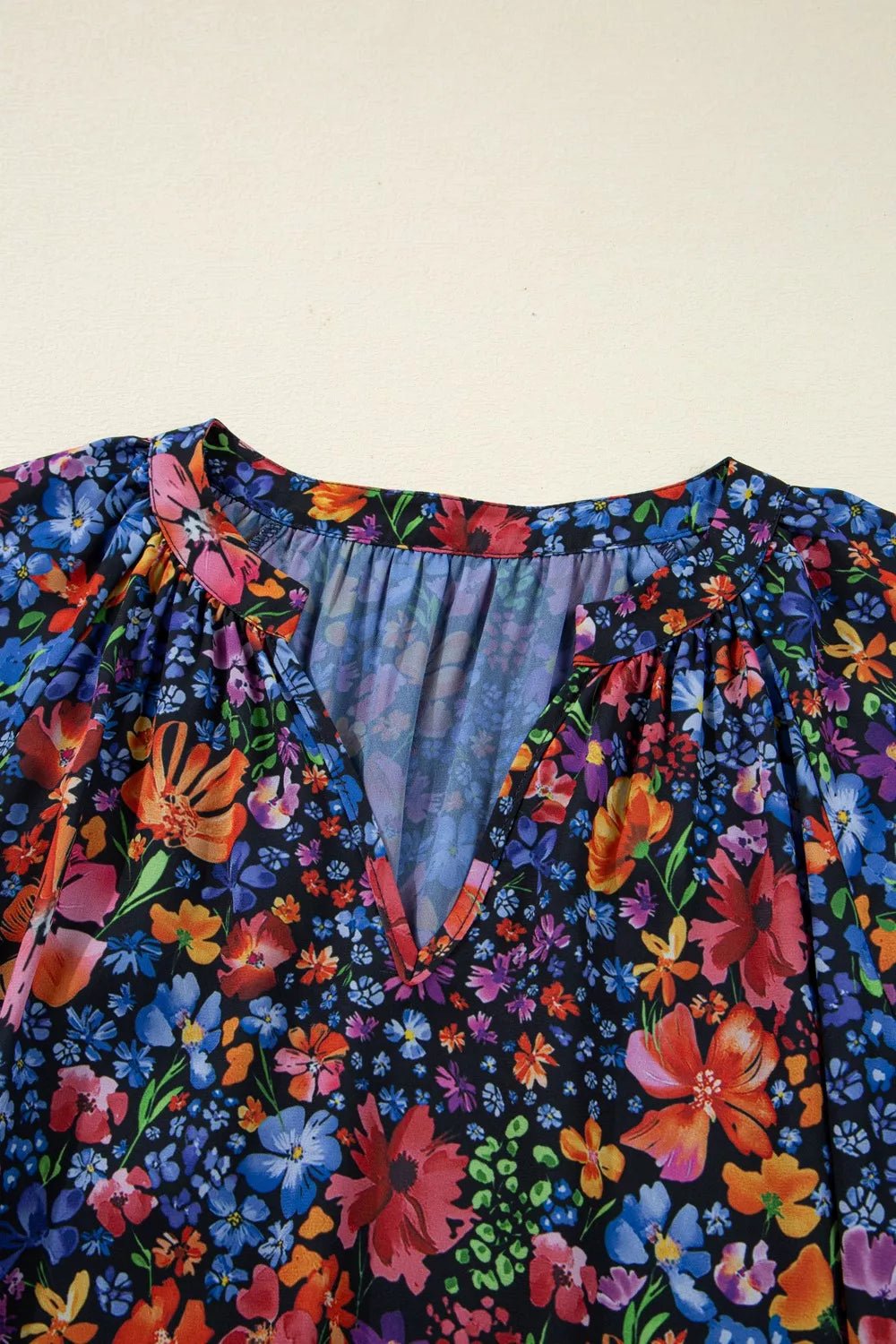 Floral Print Flounce Sleeve Dress - MAD RUFFI