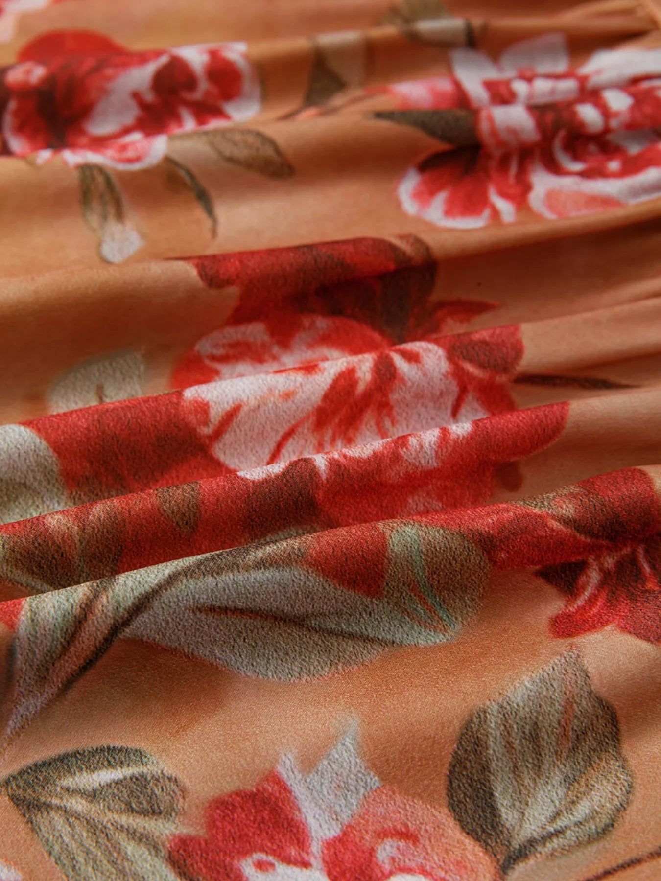 Floral Print Half Button Flounce Sleeve Ruffle Mini Dress - MAD RUFFI