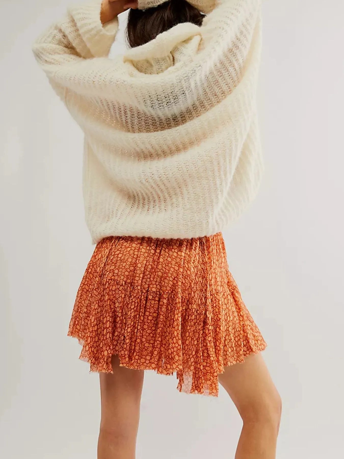 Floral Print Mini Skirt - MAD RUFFI