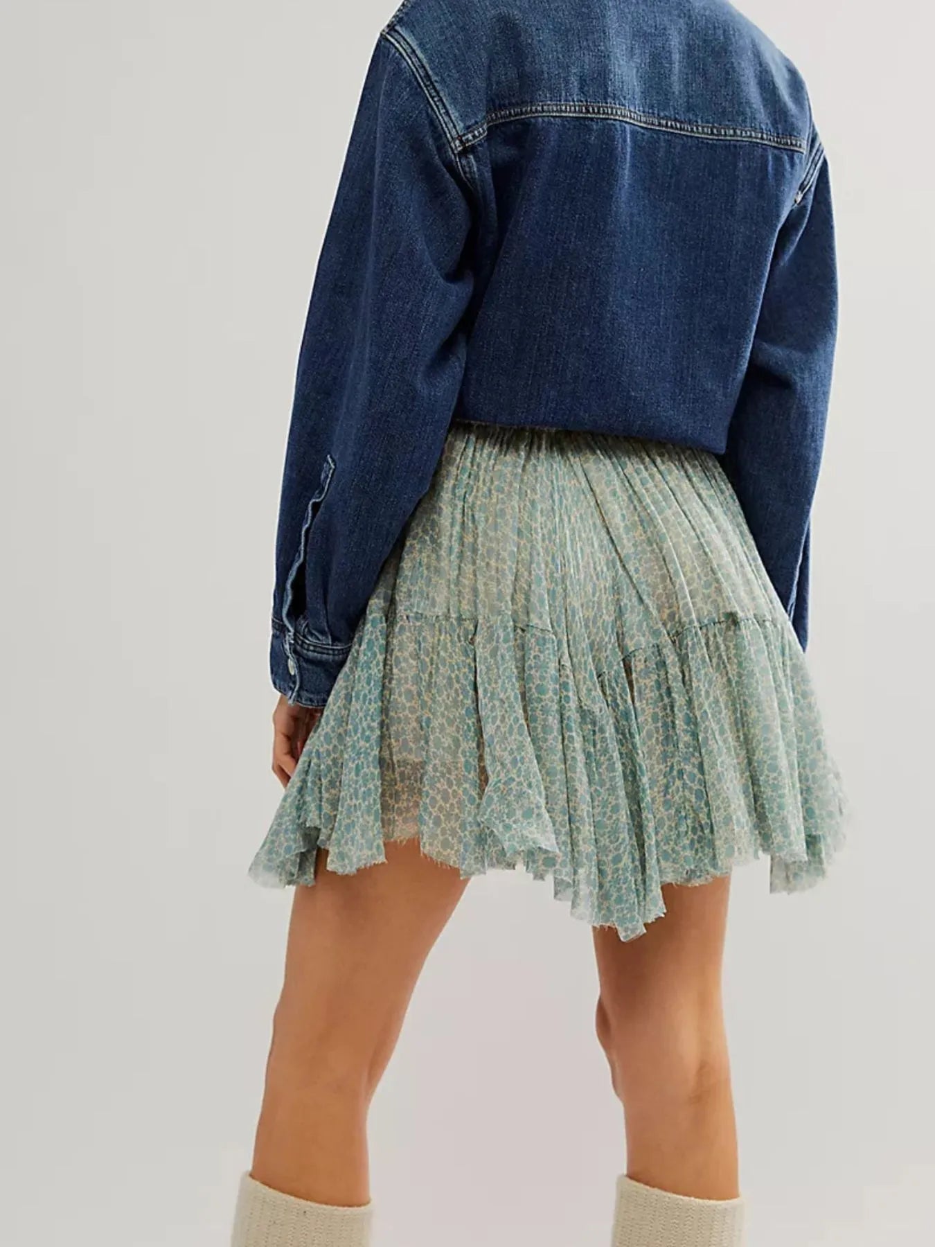 Floral Print Mini Skirt - MAD RUFFI