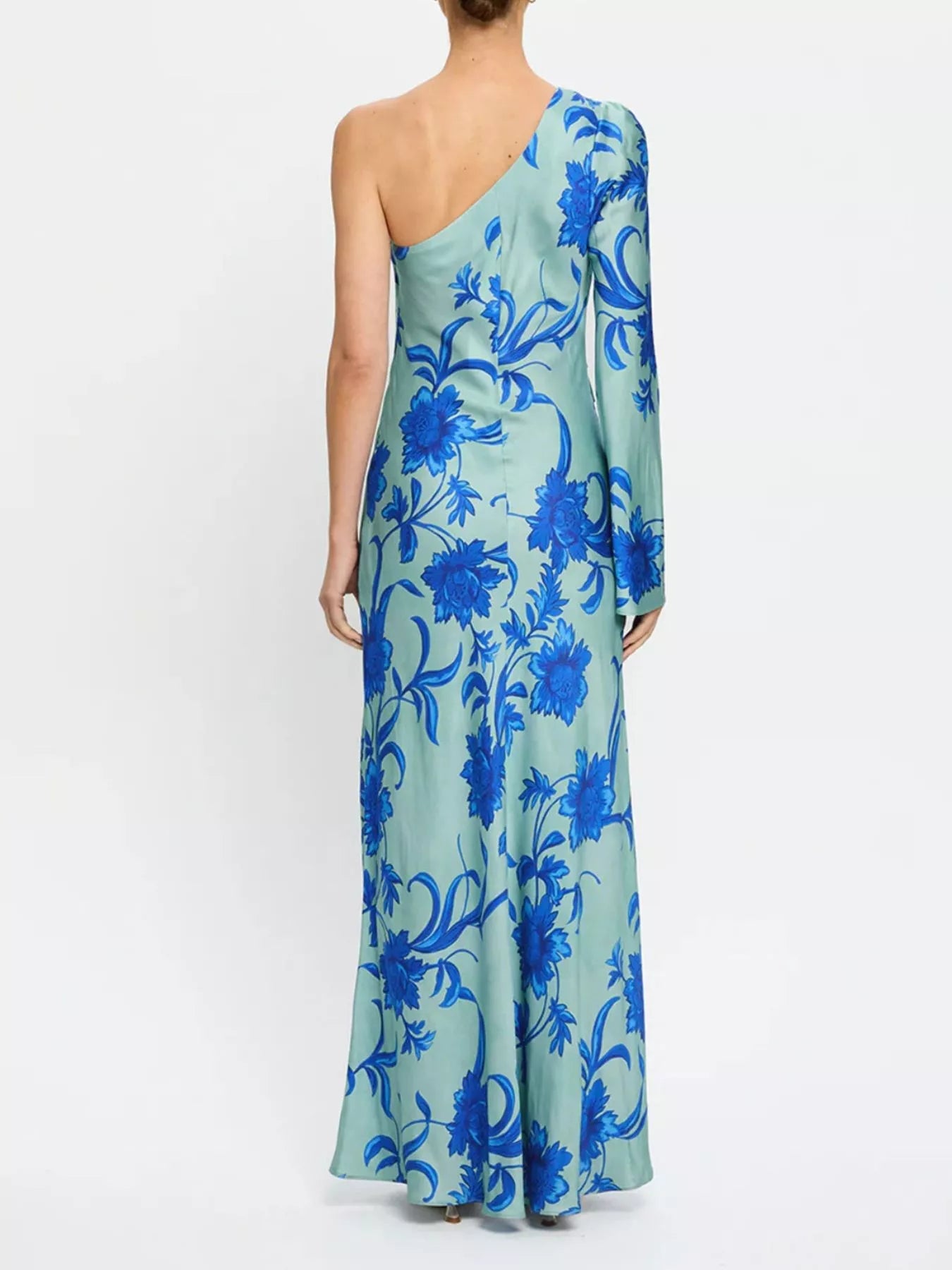 Floral Print One - Shoulder Maxi Dress - MAD RUFFI
