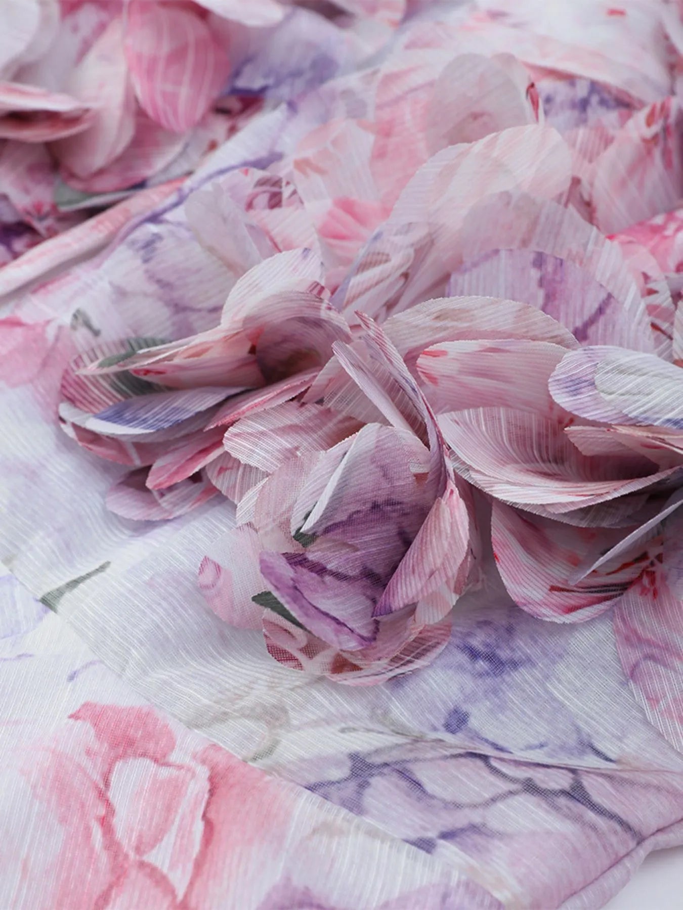 Floral Print Ruffled Mini Dress with Deep V - Neck - MAD RUFFI