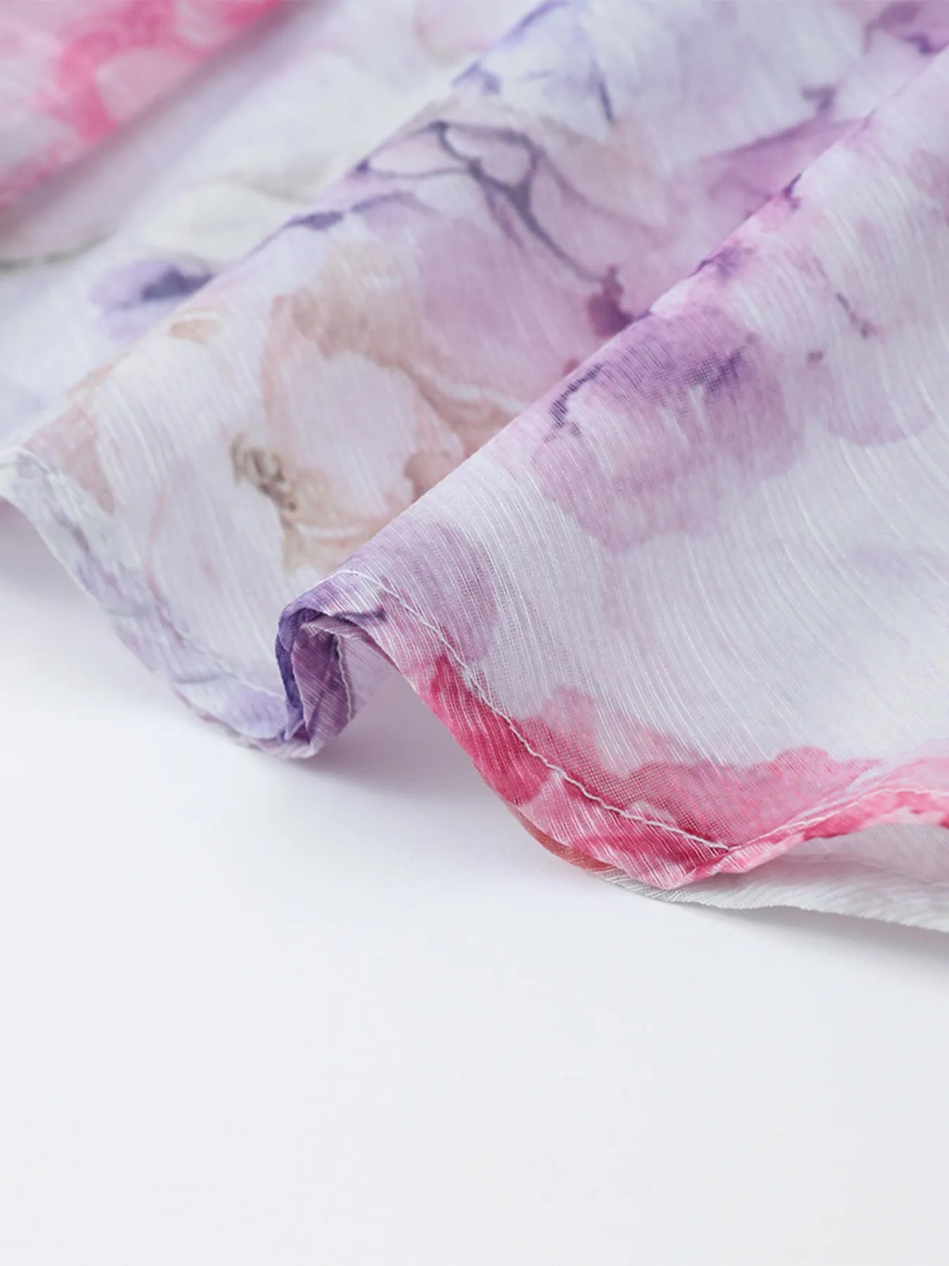 Floral Print Ruffled Mini Dress with Deep V - Neck - MAD RUFFI