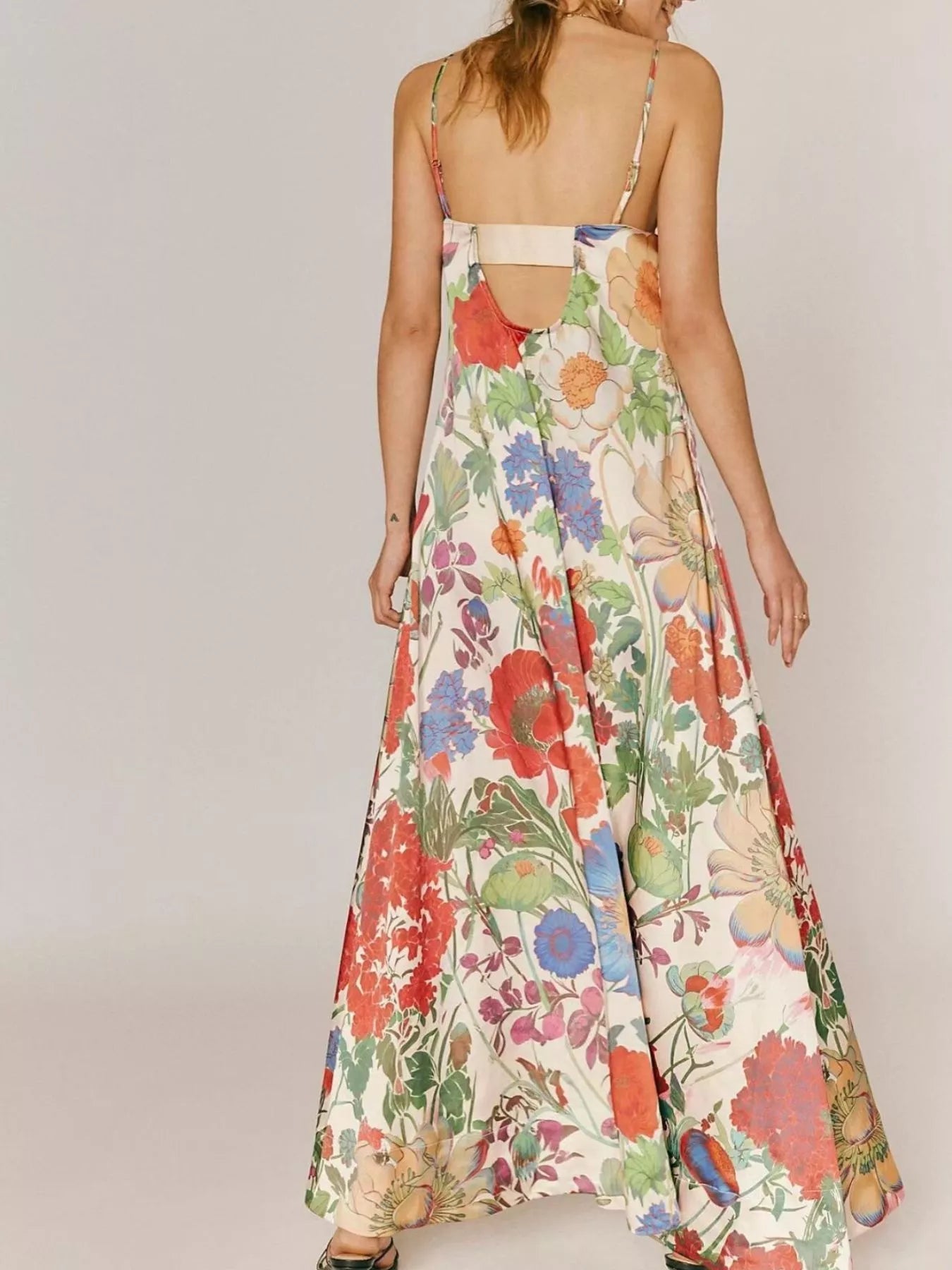 Floral Print Sleeveless Maxi Dress - MAD RUFFI