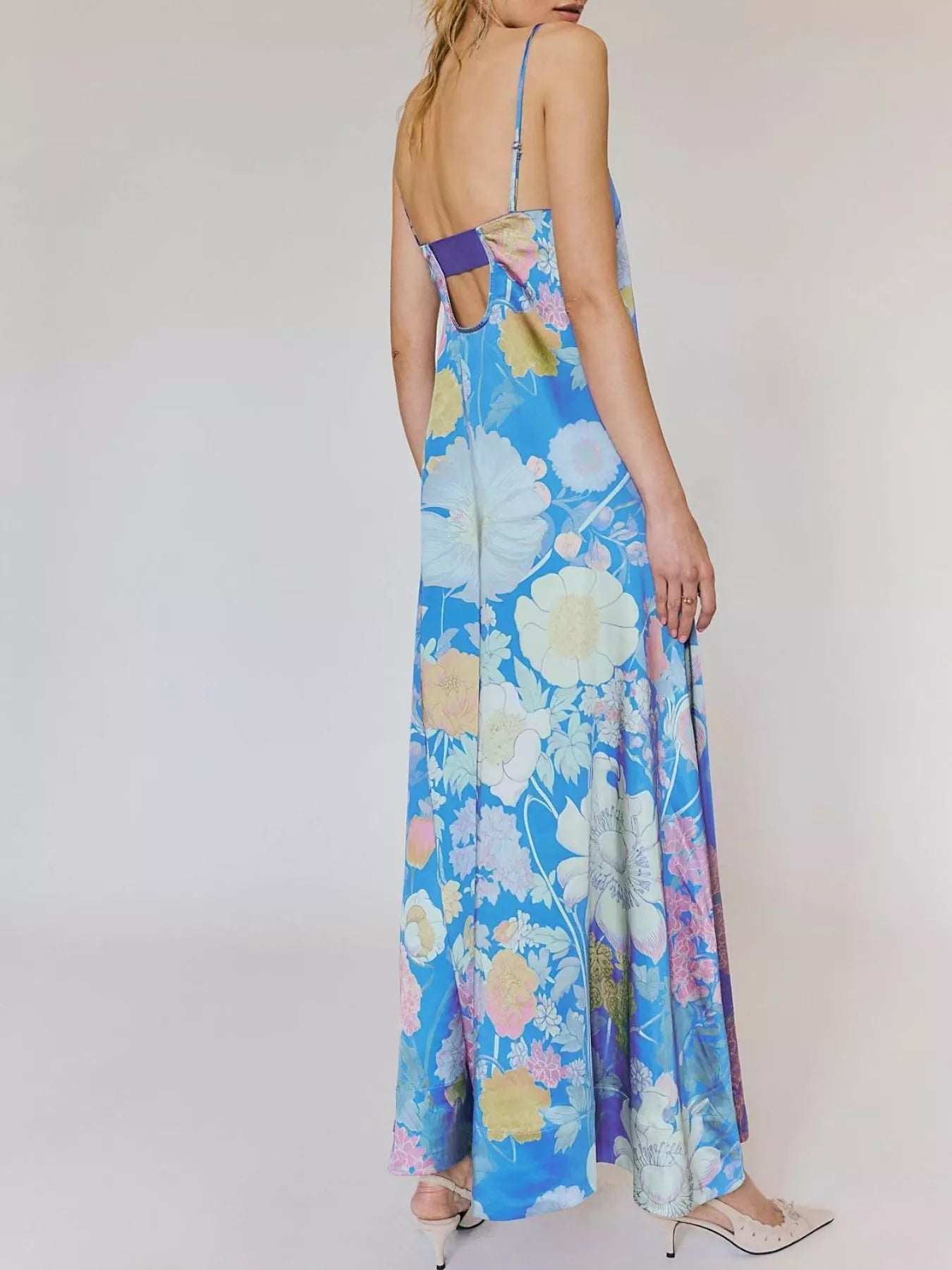 Floral Print Sleeveless Maxi Dress - MAD RUFFI