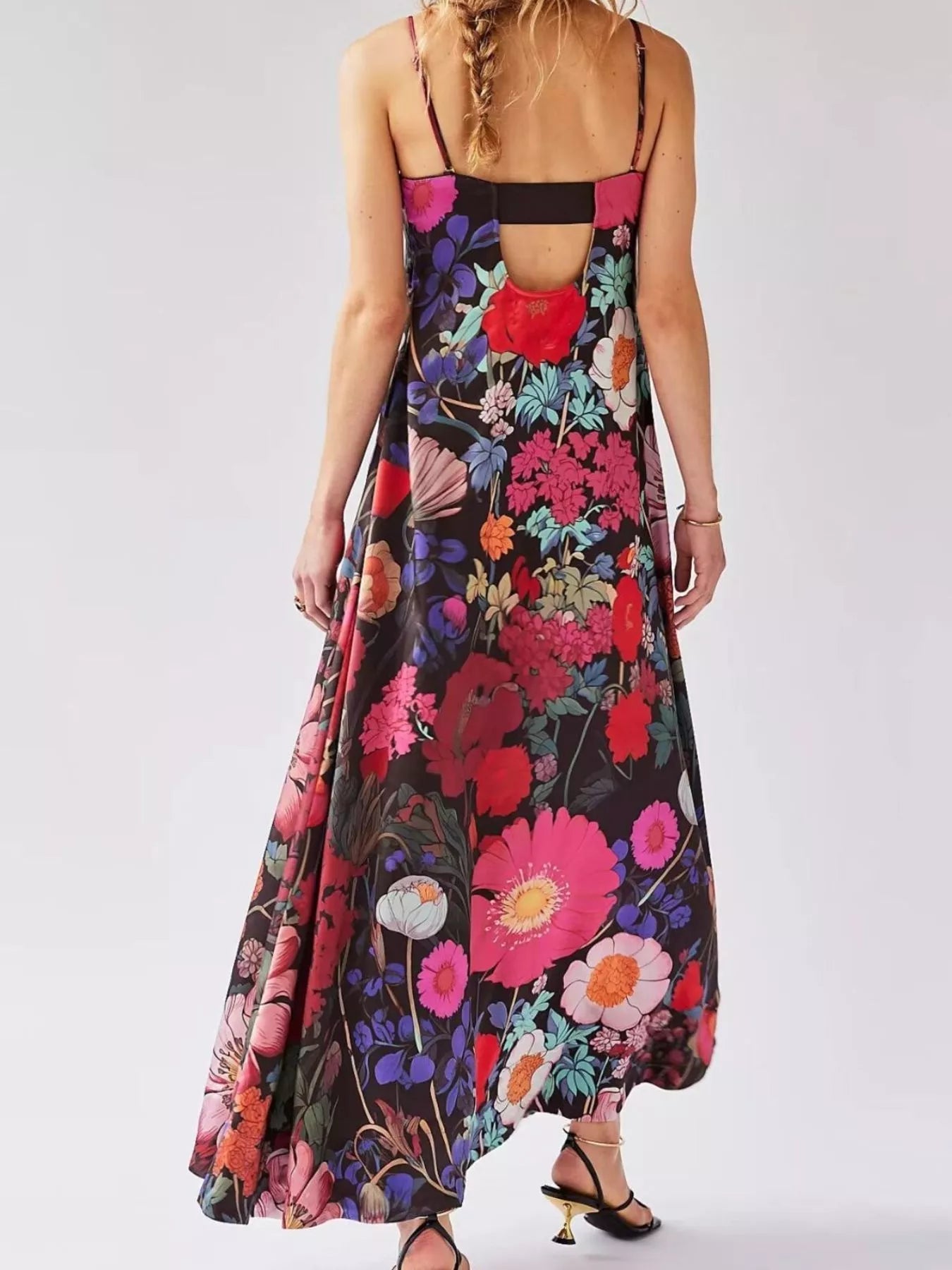 Floral Print Sleeveless Maxi Dress - MAD RUFFI