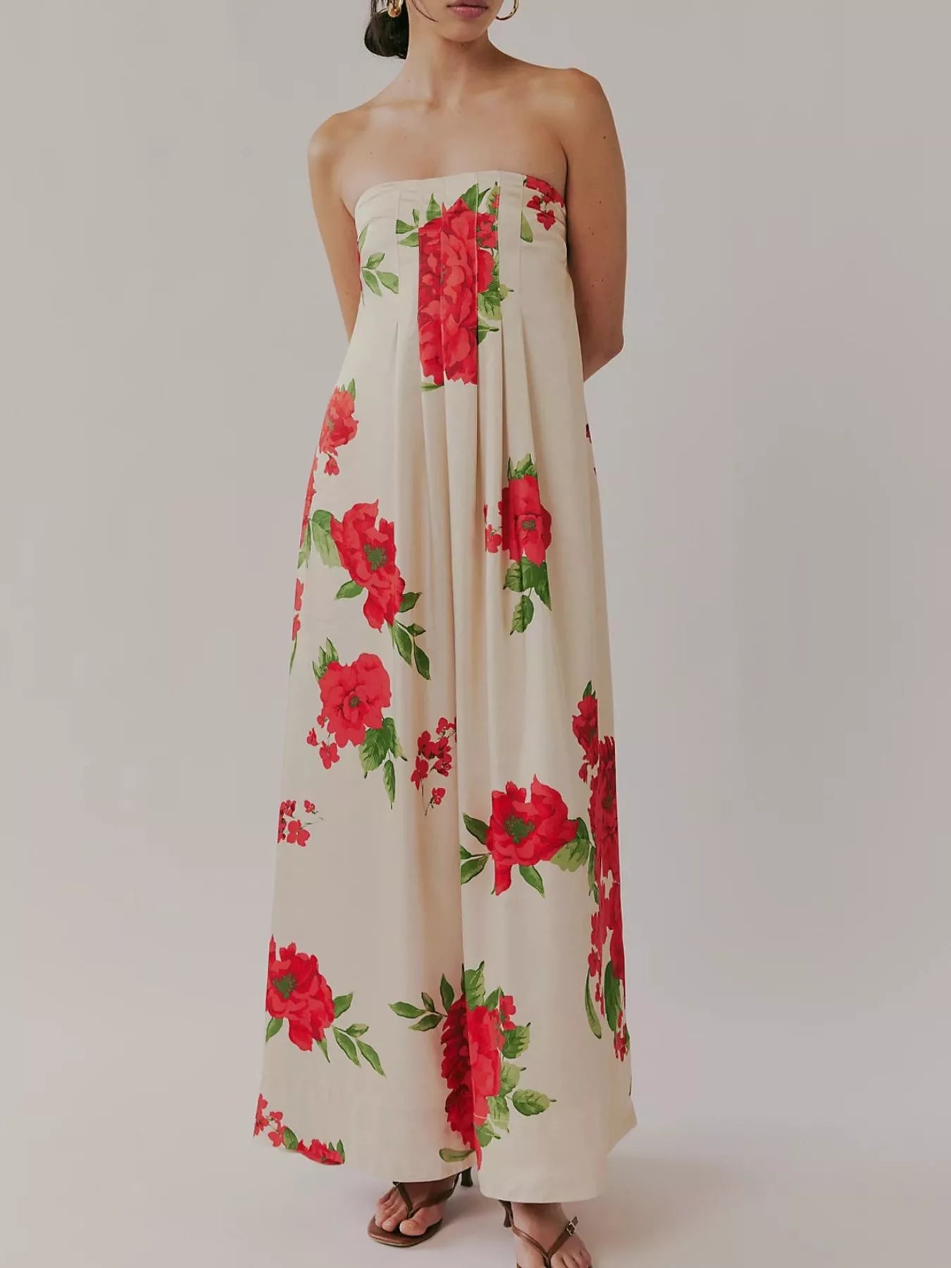 Floral Print Sleeveless Maxi Dress - MAD RUFFI