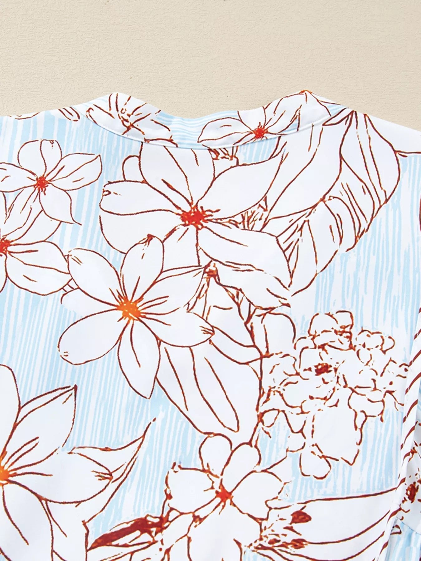 Floral Print Tie Neck Long Sleeve Mini Dress - MAD RUFFI