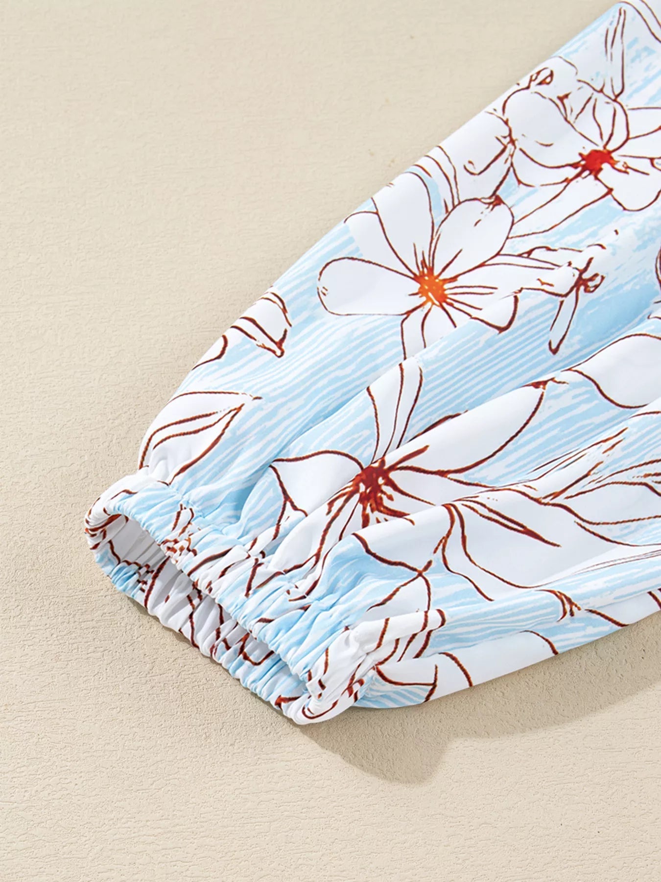 Floral Print Tie Neck Long Sleeve Mini Dress - MAD RUFFI