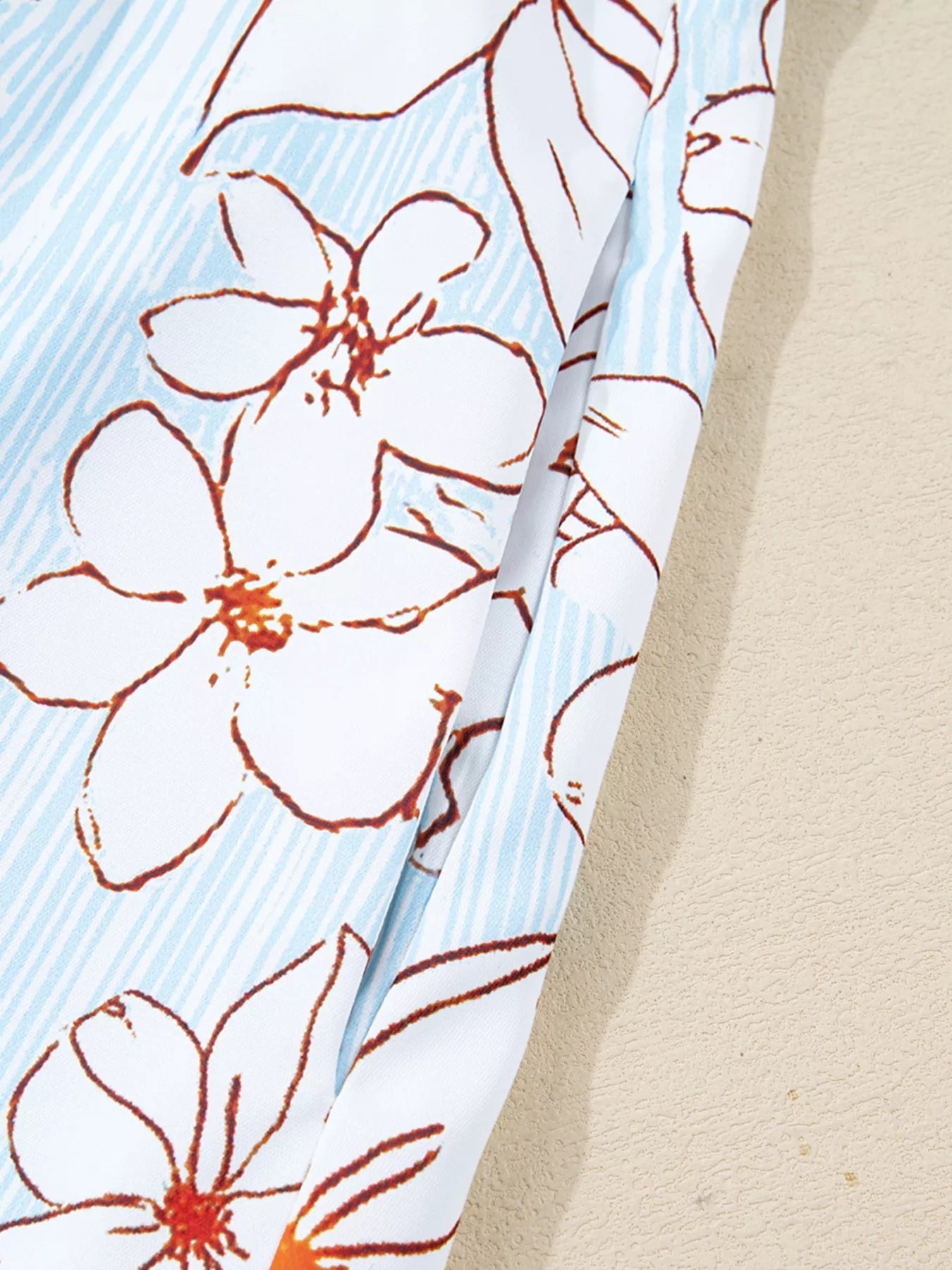 Floral Print Tie Neck Long Sleeve Mini Dress - MAD RUFFI