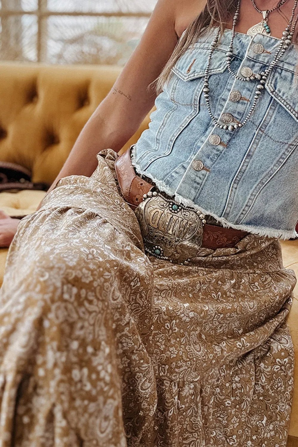 Floral Print Tiered Maxi Skirt - MAD RUFFI