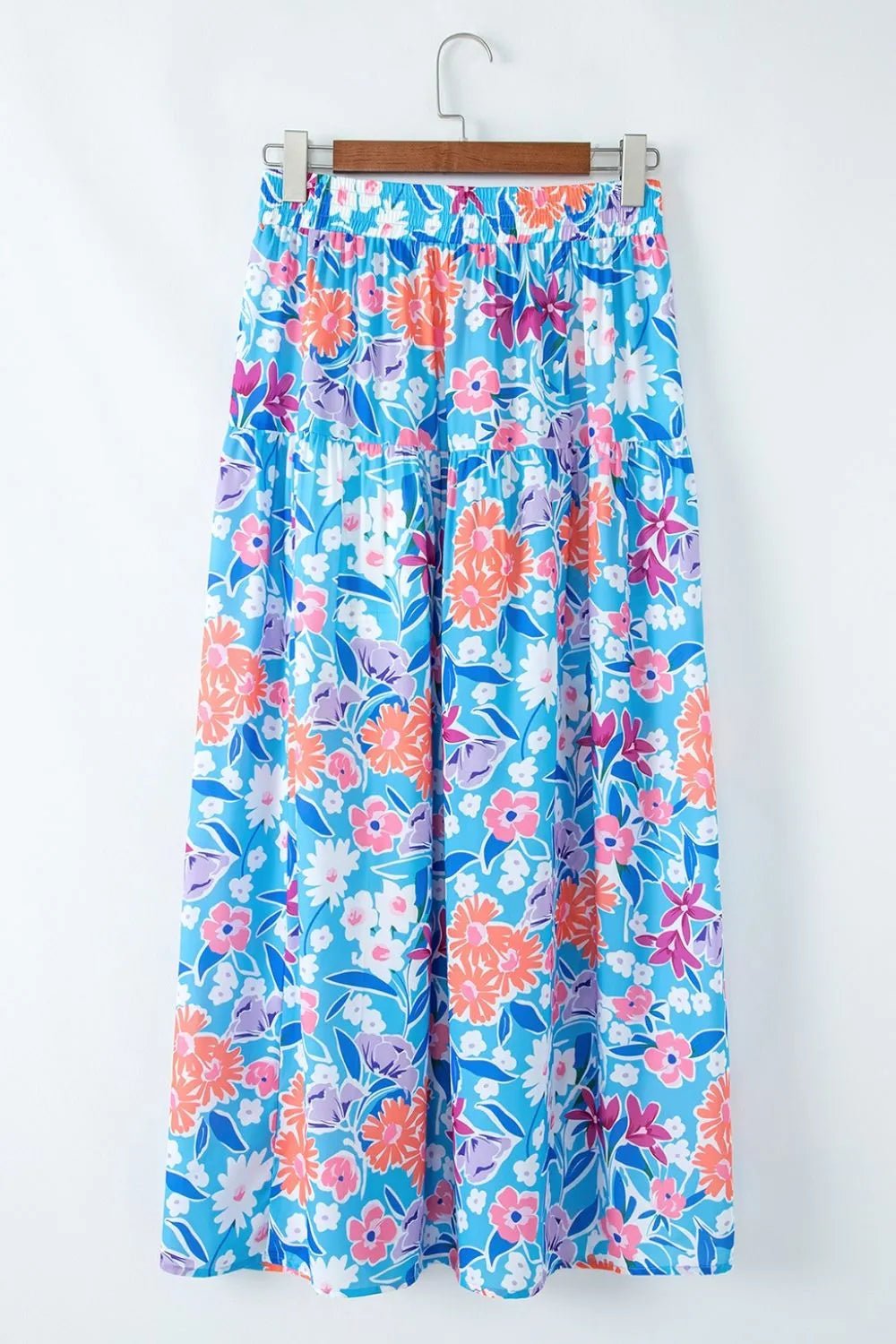 Floral Printed High Waist Split Skirt - MAD RUFFI