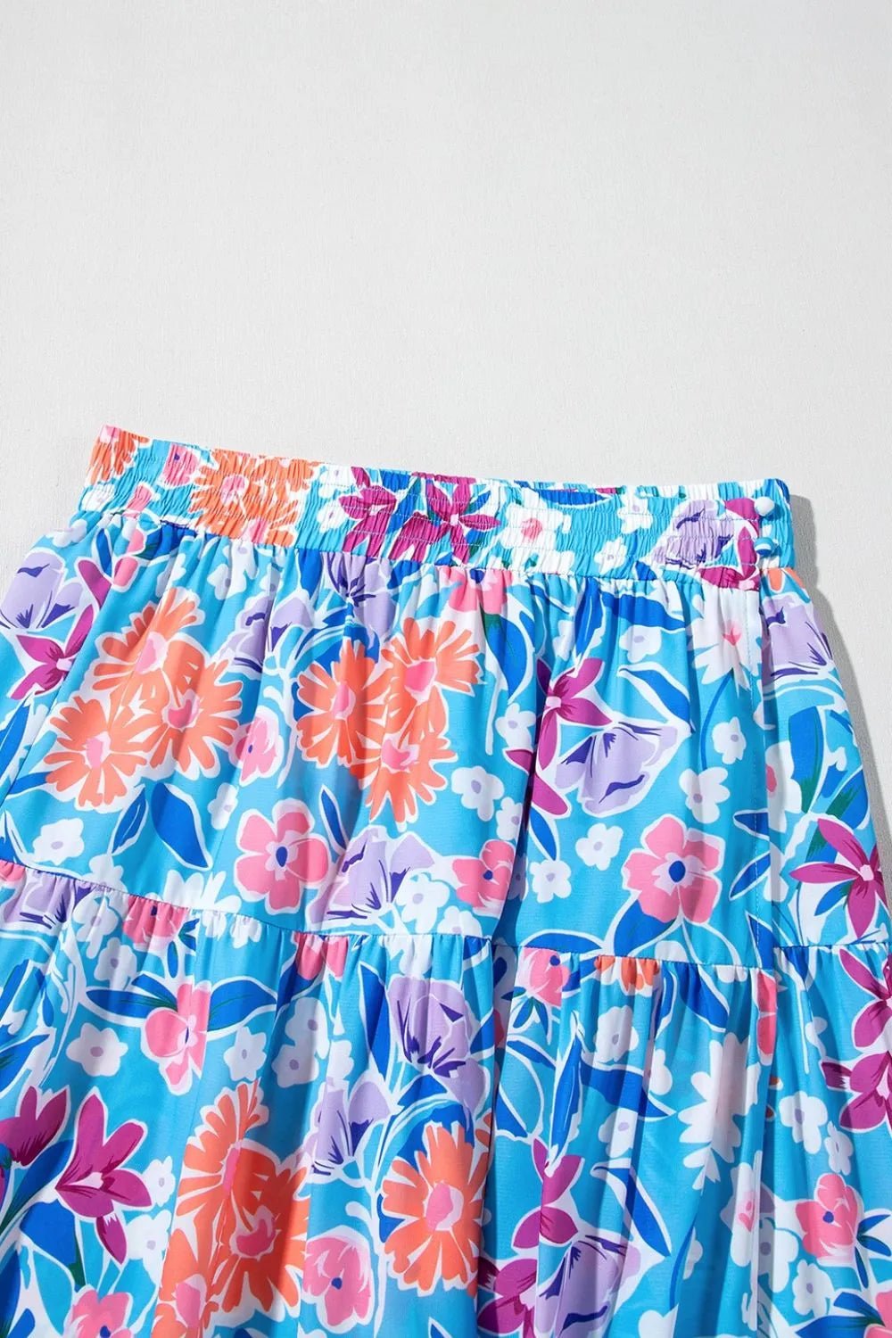 Floral Printed High Waist Split Skirt - MAD RUFFI