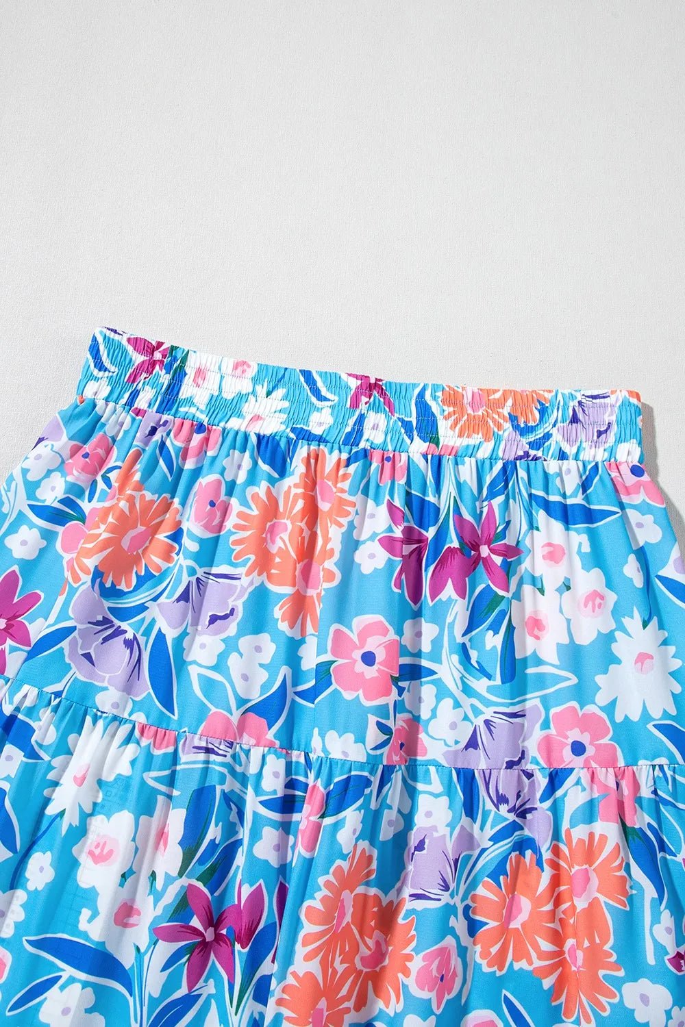 Floral Printed High Waist Split Skirt - MAD RUFFI