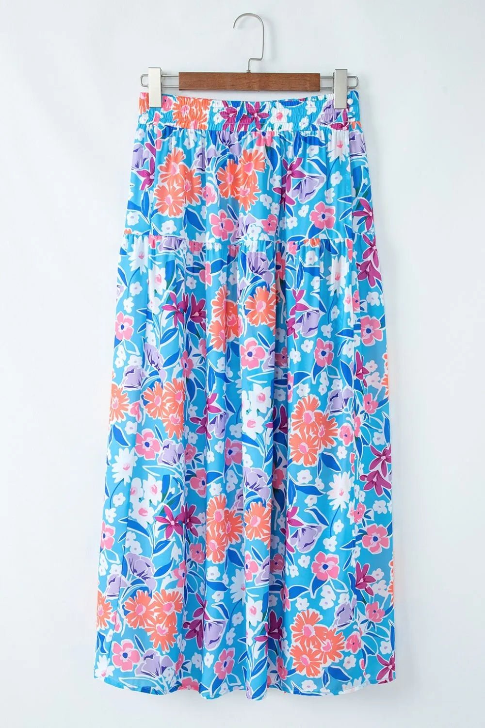 Floral Printed High Waist Split Skirt - MAD RUFFI