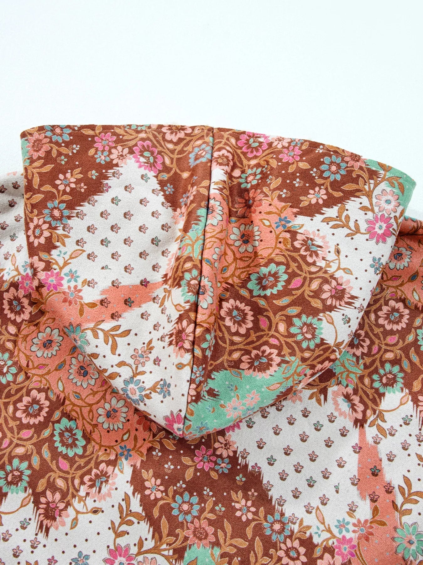 Floral Printed Sherpa Lined Hooded Jacket - MAD RUFFI