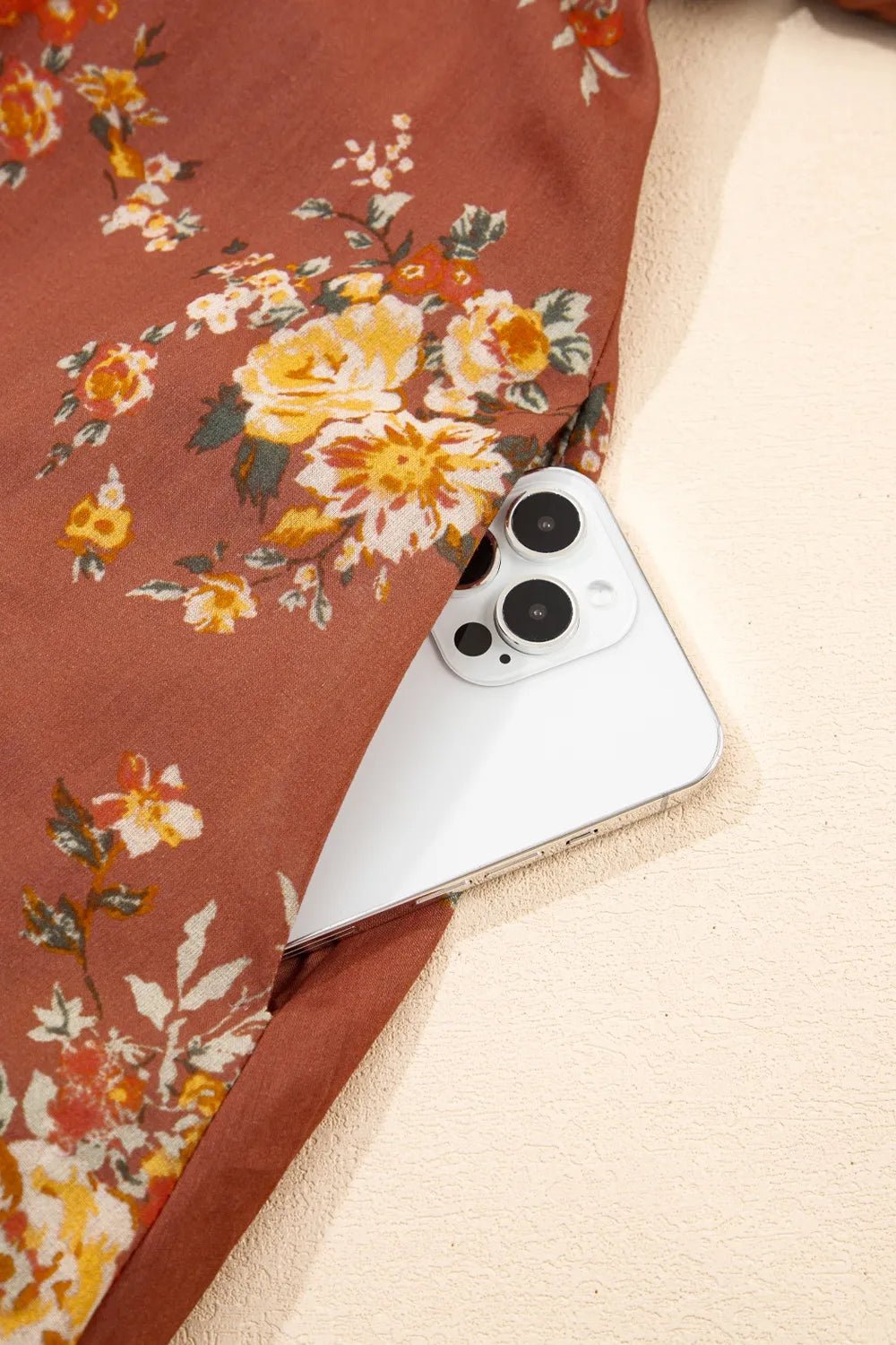 Floral Puff Sleeve Square Neck Knot Open Back Mini Dress - MAD RUFFI