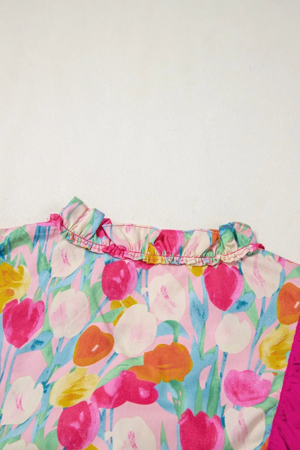 Floral Ruffle Layered Sleeve Blouse - MAD RUFFI