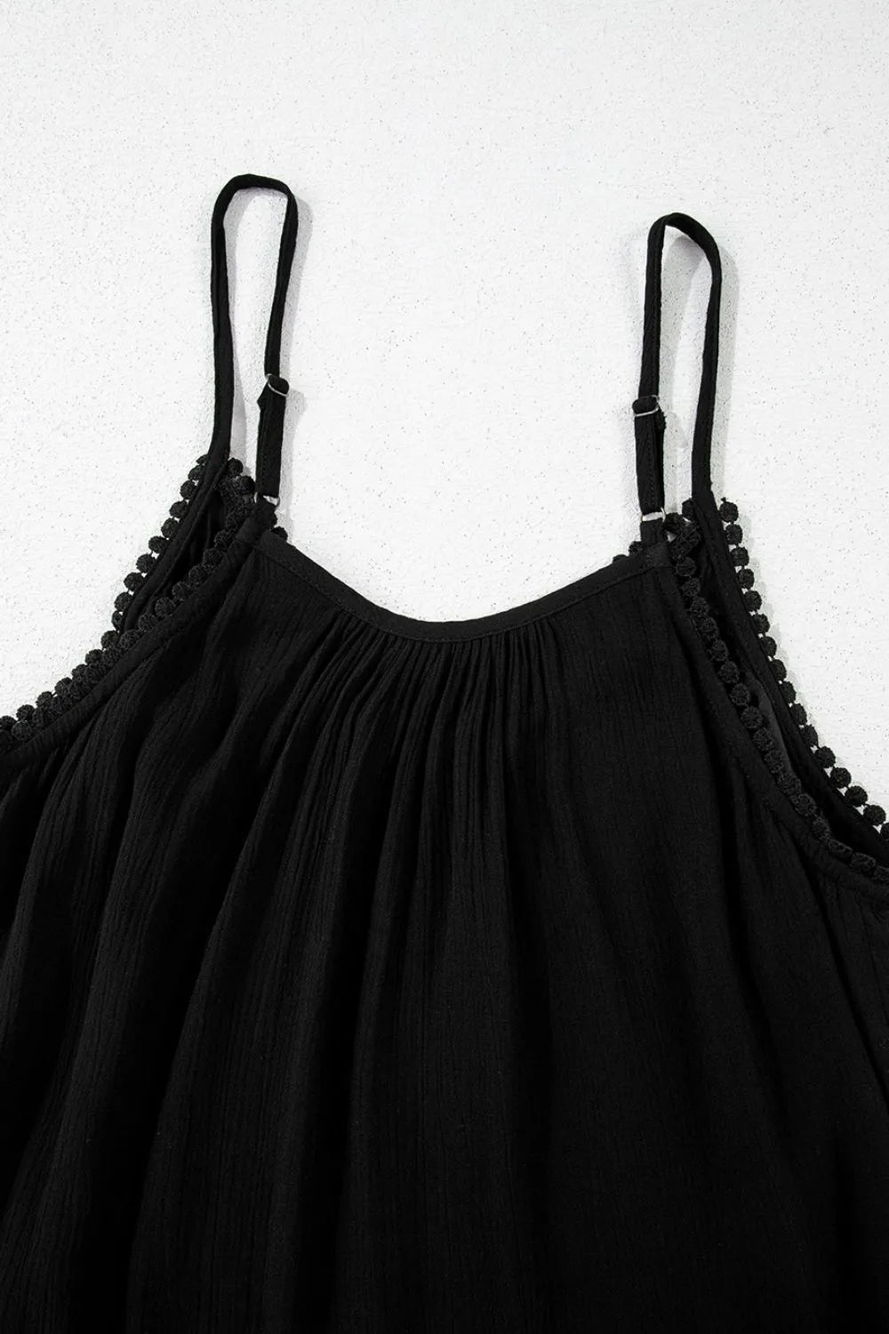 Floral Ruffled Hem Embroidery Cami - MAD RUFFI