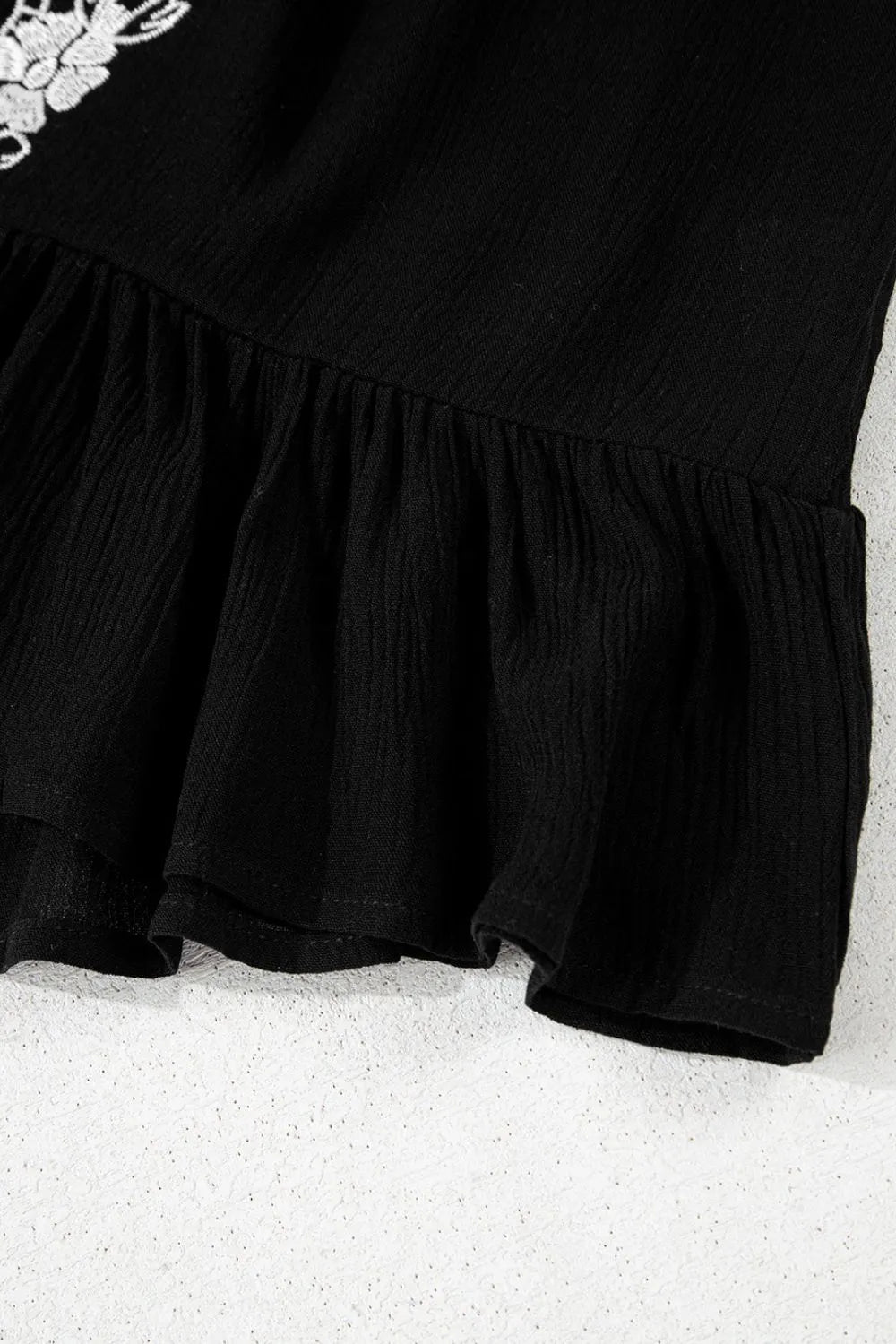 Floral Ruffled Hem Embroidery Cami - MAD RUFFI