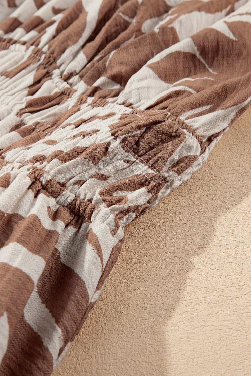 Floral Shirred High Waist Spaghetti Straps Dress - MAD RUFFI