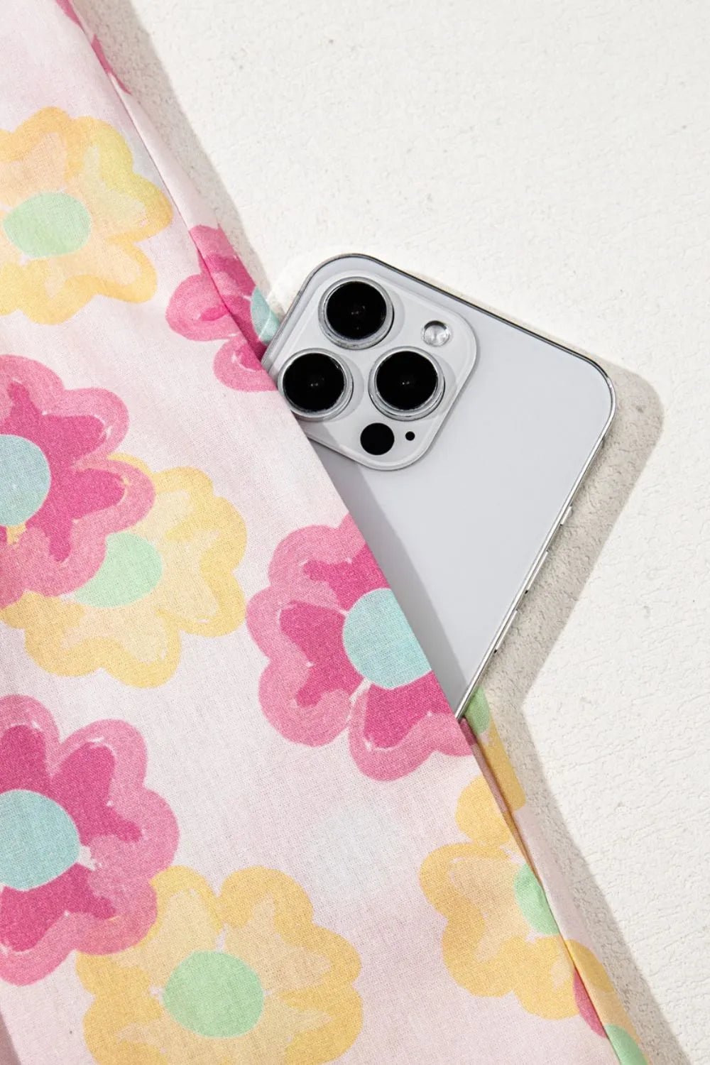 Floral Square Neck Puff Sleeve Pleated Flared Midi Dress - MAD RUFFI