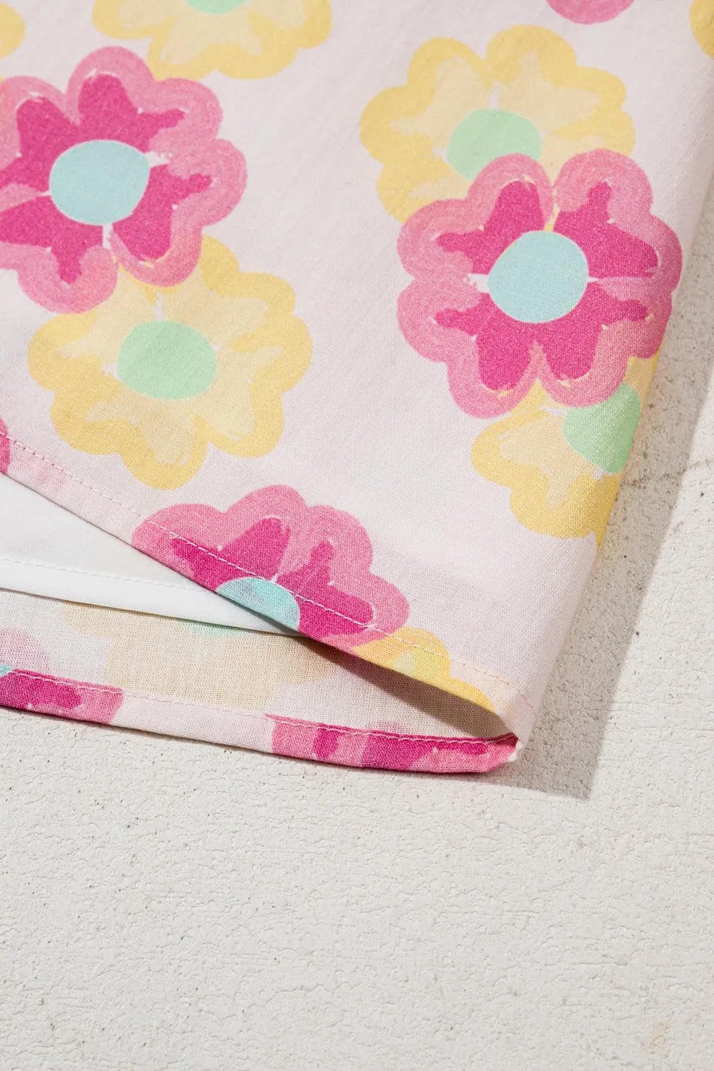 Floral Square Neck Puff Sleeve Pleated Flared Midi Dress - MAD RUFFI