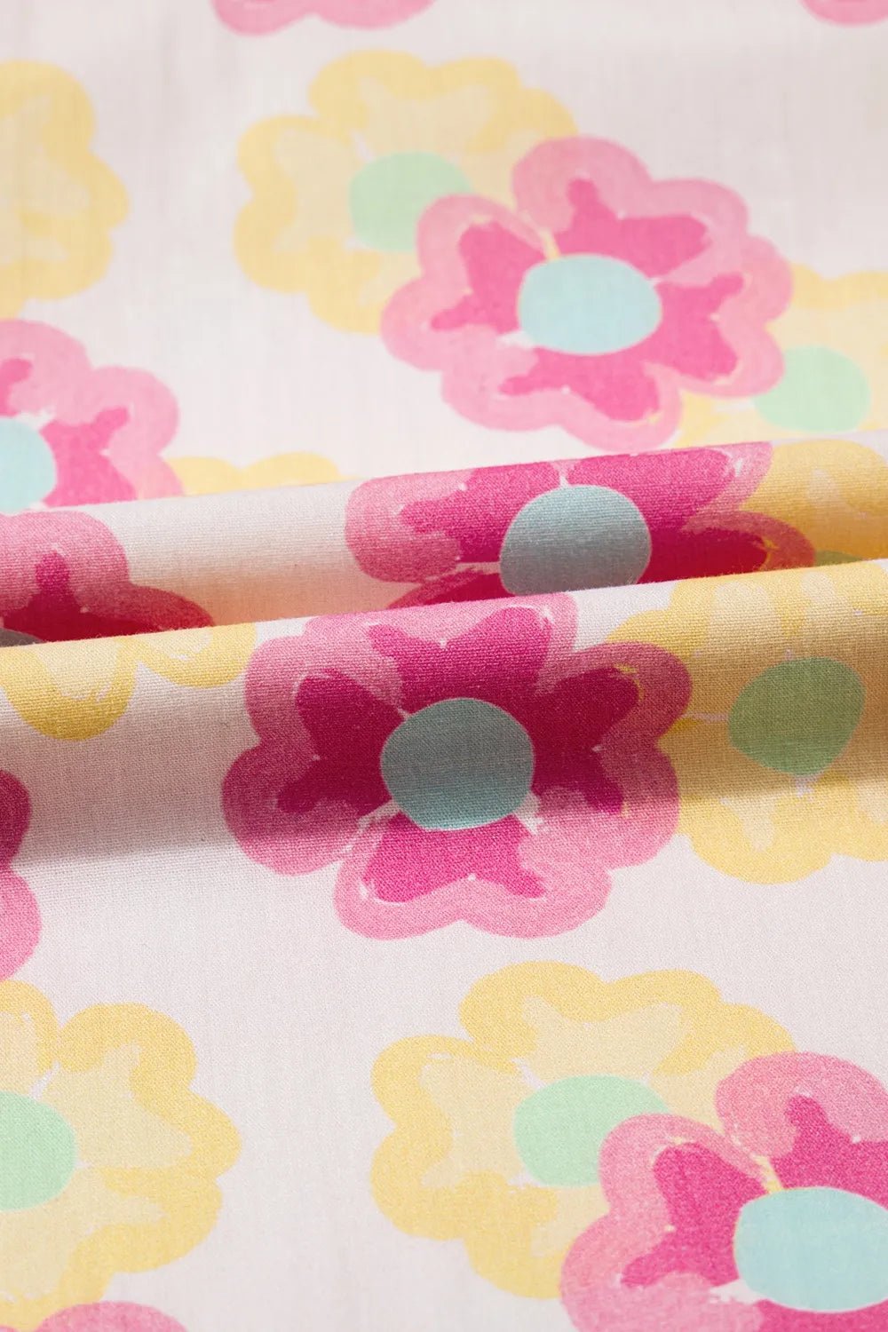 Floral Square Neck Puff Sleeve Pleated Flared Midi Dress - MAD RUFFI