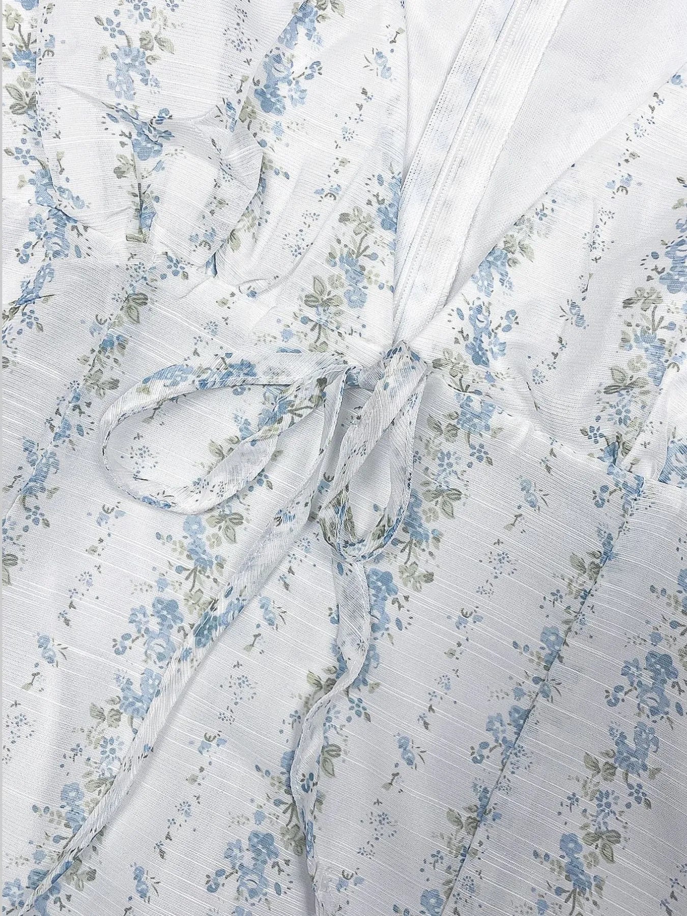 Floral Tie - Front Deep V - Neck Mini Dress - MAD RUFFI