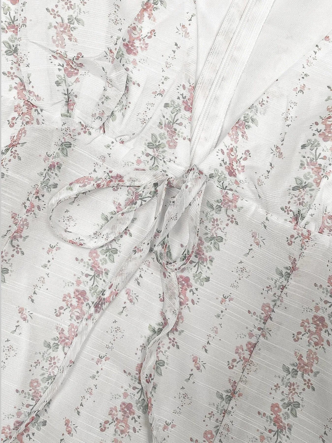 Floral Tie - Front Deep V - Neck Mini Dress - MAD RUFFI