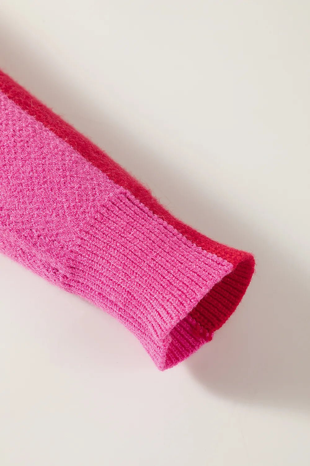 Flower Color Block Round Neck Sweater - MAD RUFFI