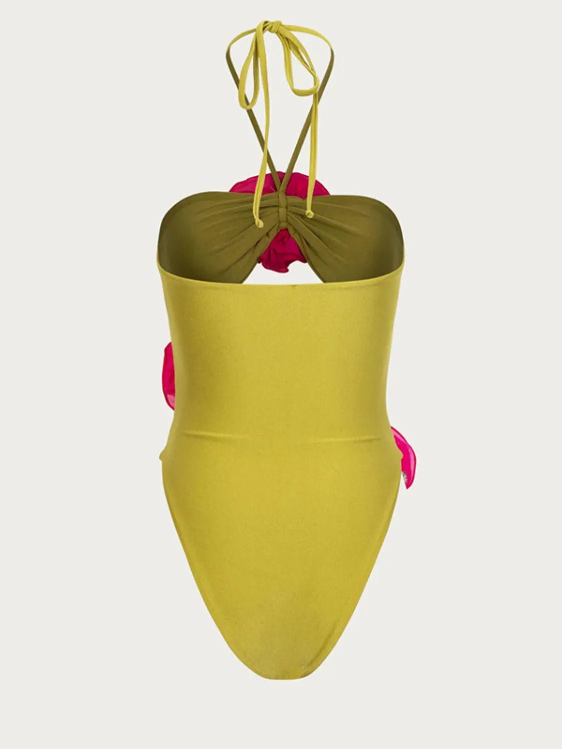 Flower Cutout Halter Neck One - Piece Swimwear - MAD RUFFI