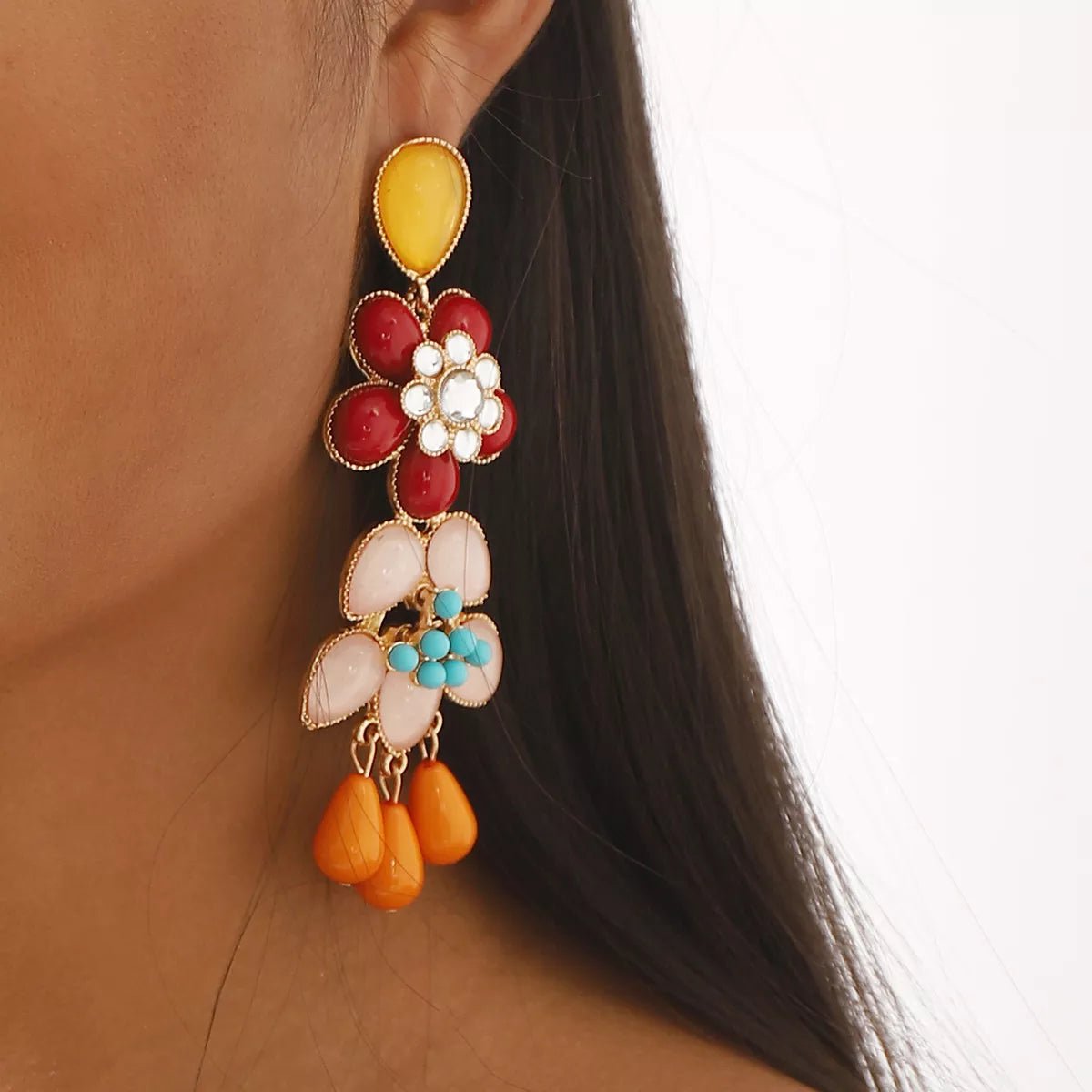 Flower Dangle Earrings - MAD RUFFI