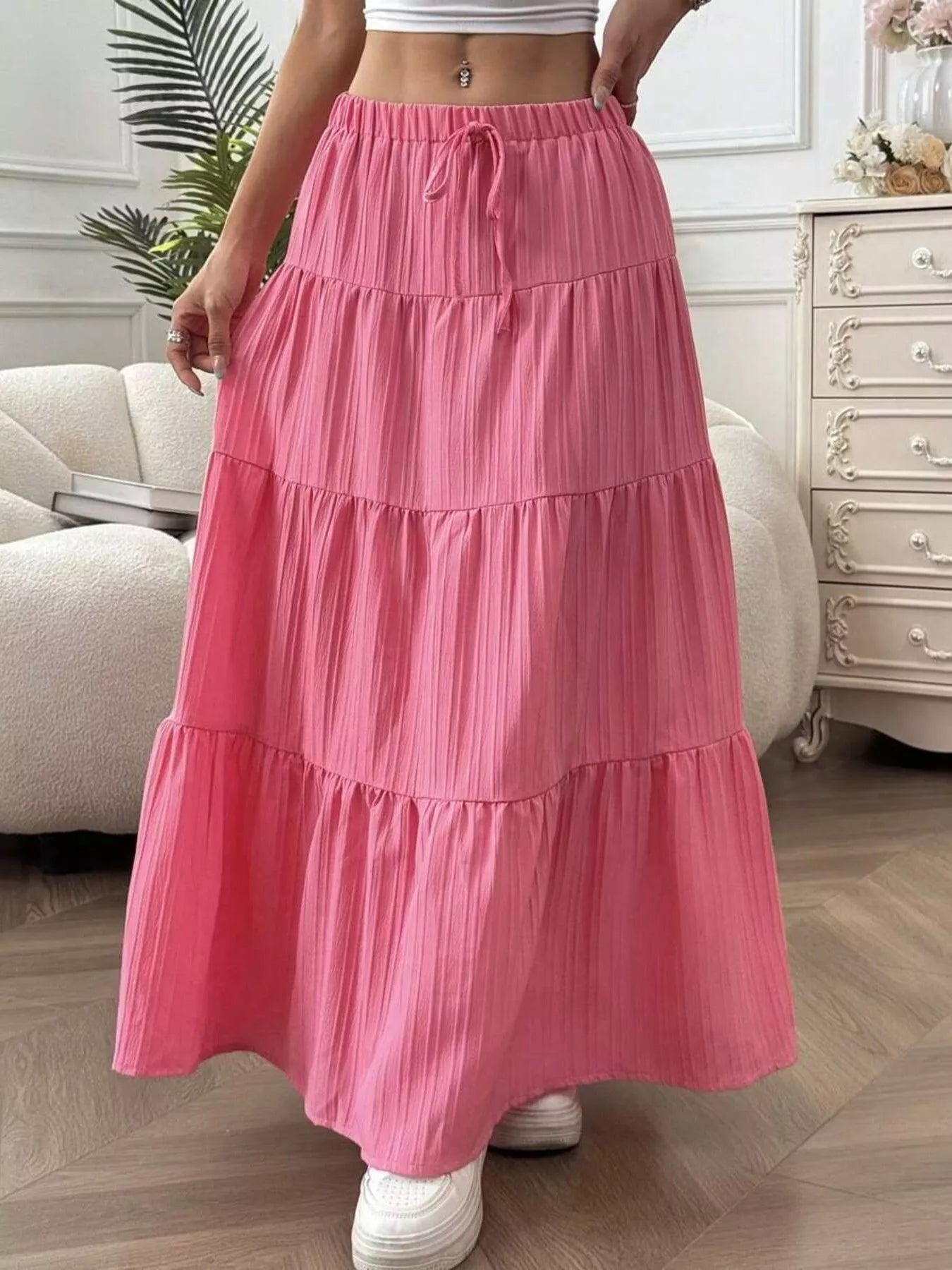 Flowy Tiered Maxi Skirt - MAD RUFFI