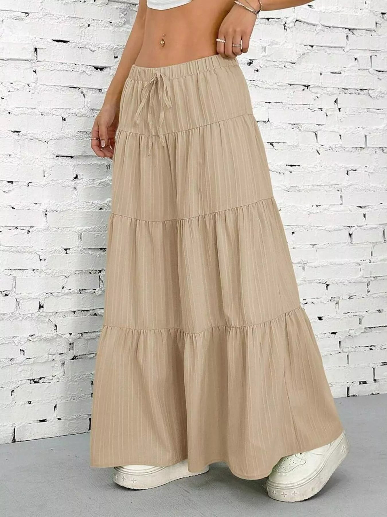 Flowy Tiered Maxi Skirt - MAD RUFFI