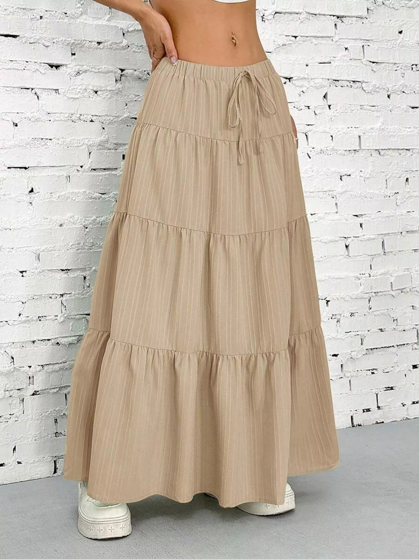 Flowy Tiered Maxi Skirt - MAD RUFFI