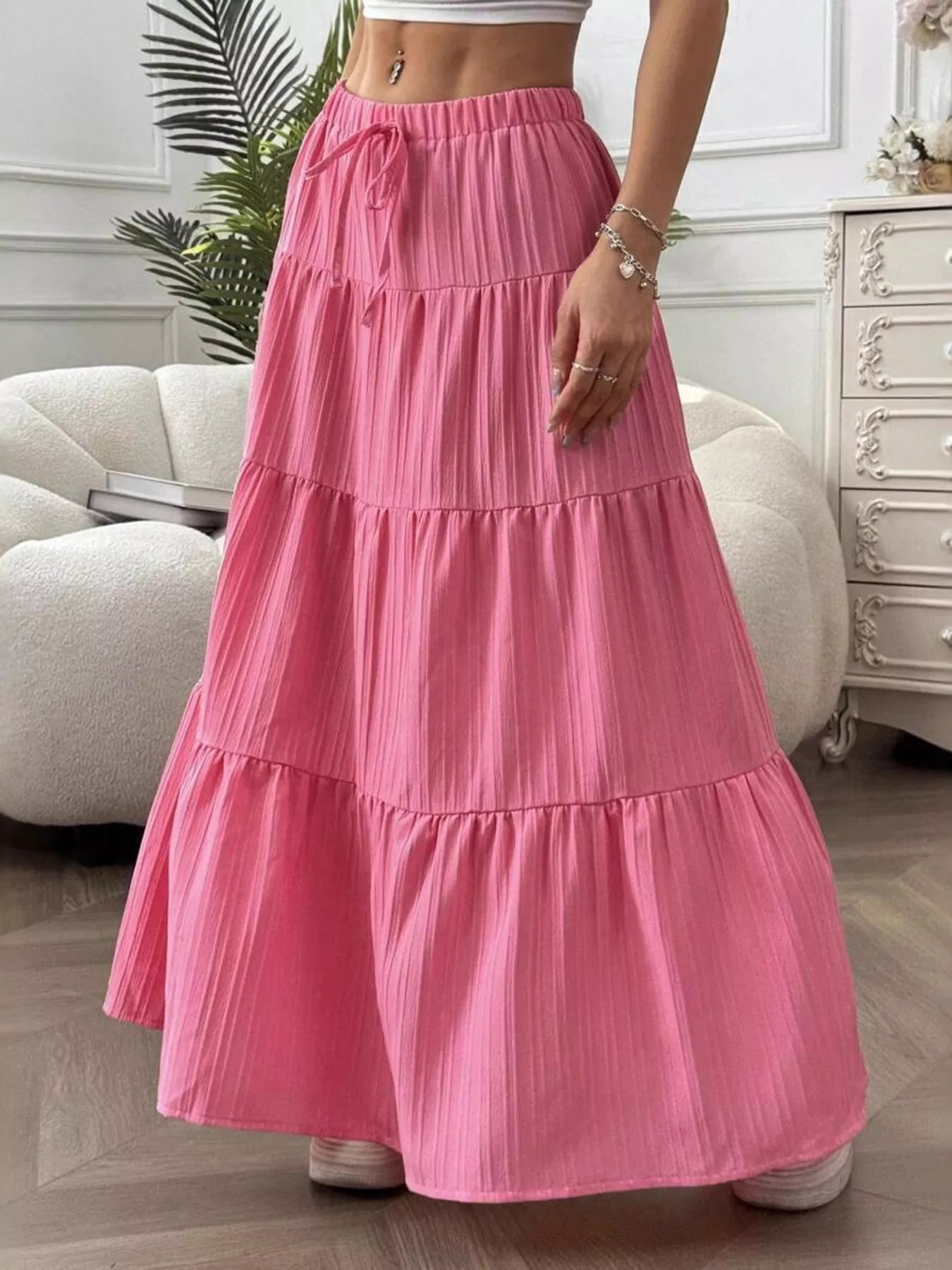 Flowy Tiered Maxi Skirt - MAD RUFFI