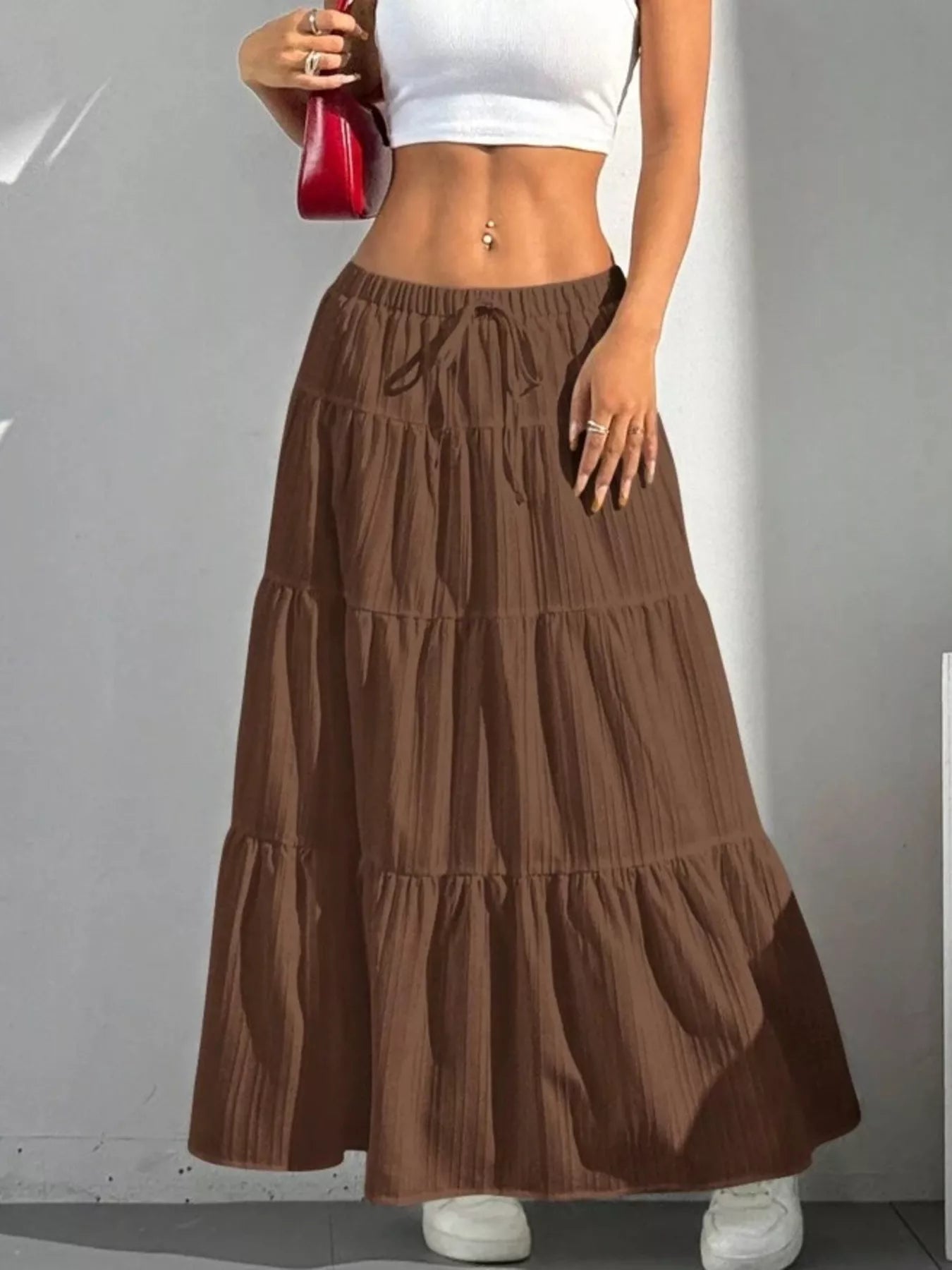 Flowy Tiered Maxi Skirt - MAD RUFFI