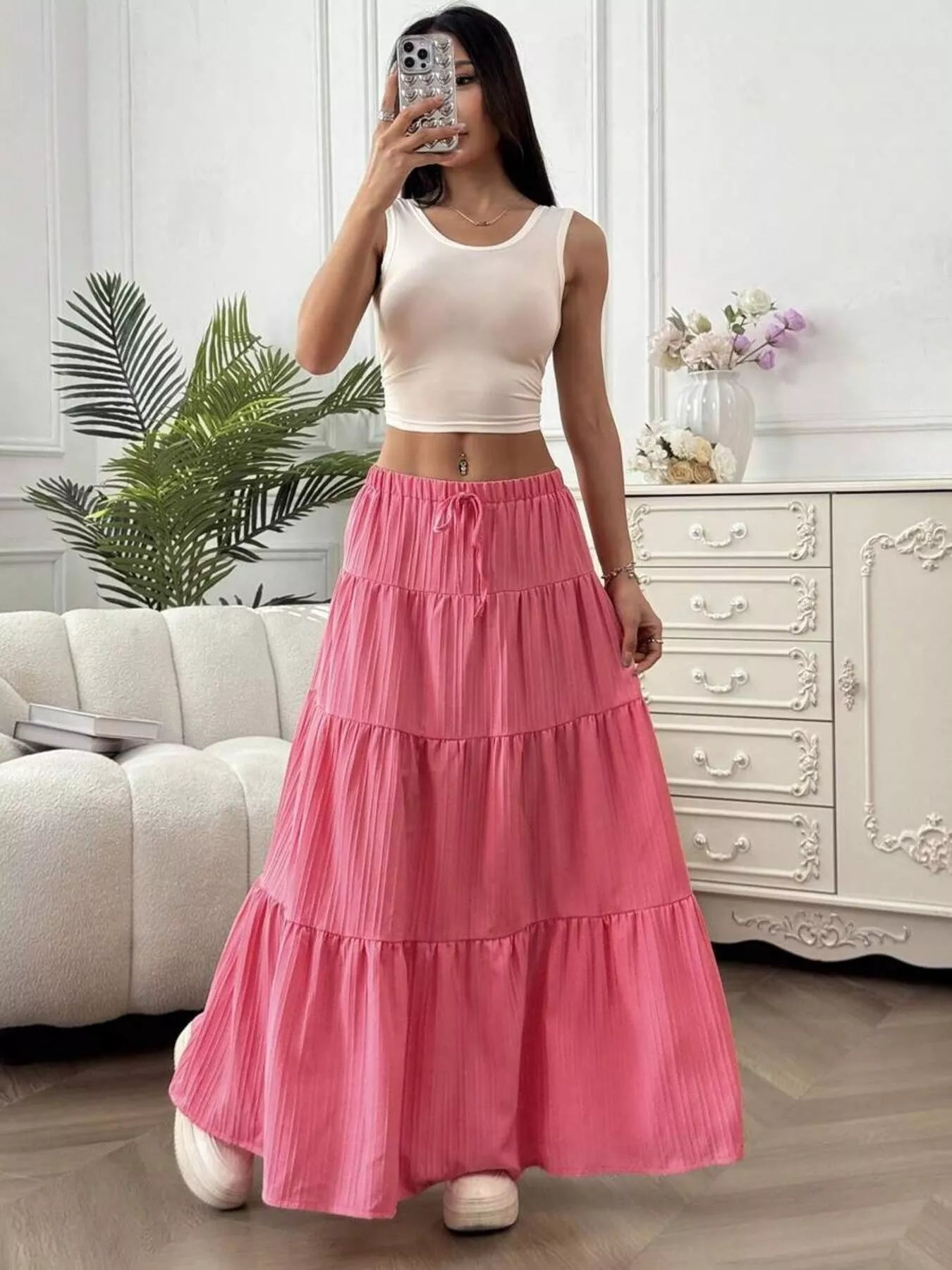 Flowy Tiered Maxi Skirt - MAD RUFFI