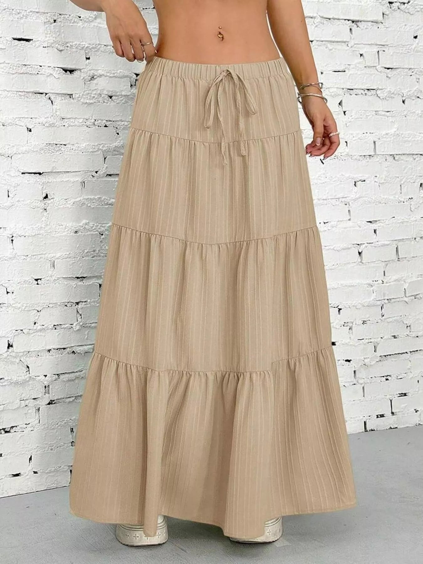 Flowy Tiered Maxi Skirt - MAD RUFFI