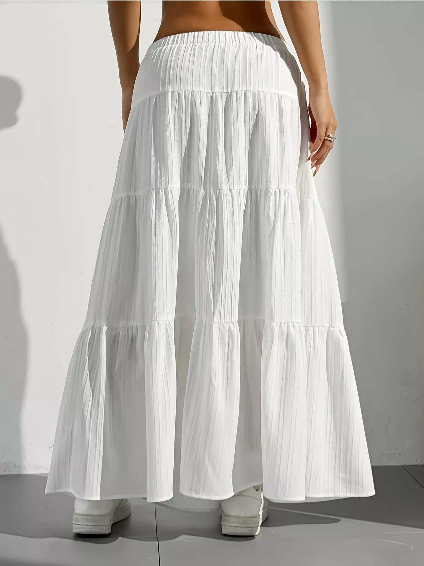 Flowy Tiered Maxi Skirt - MAD RUFFI