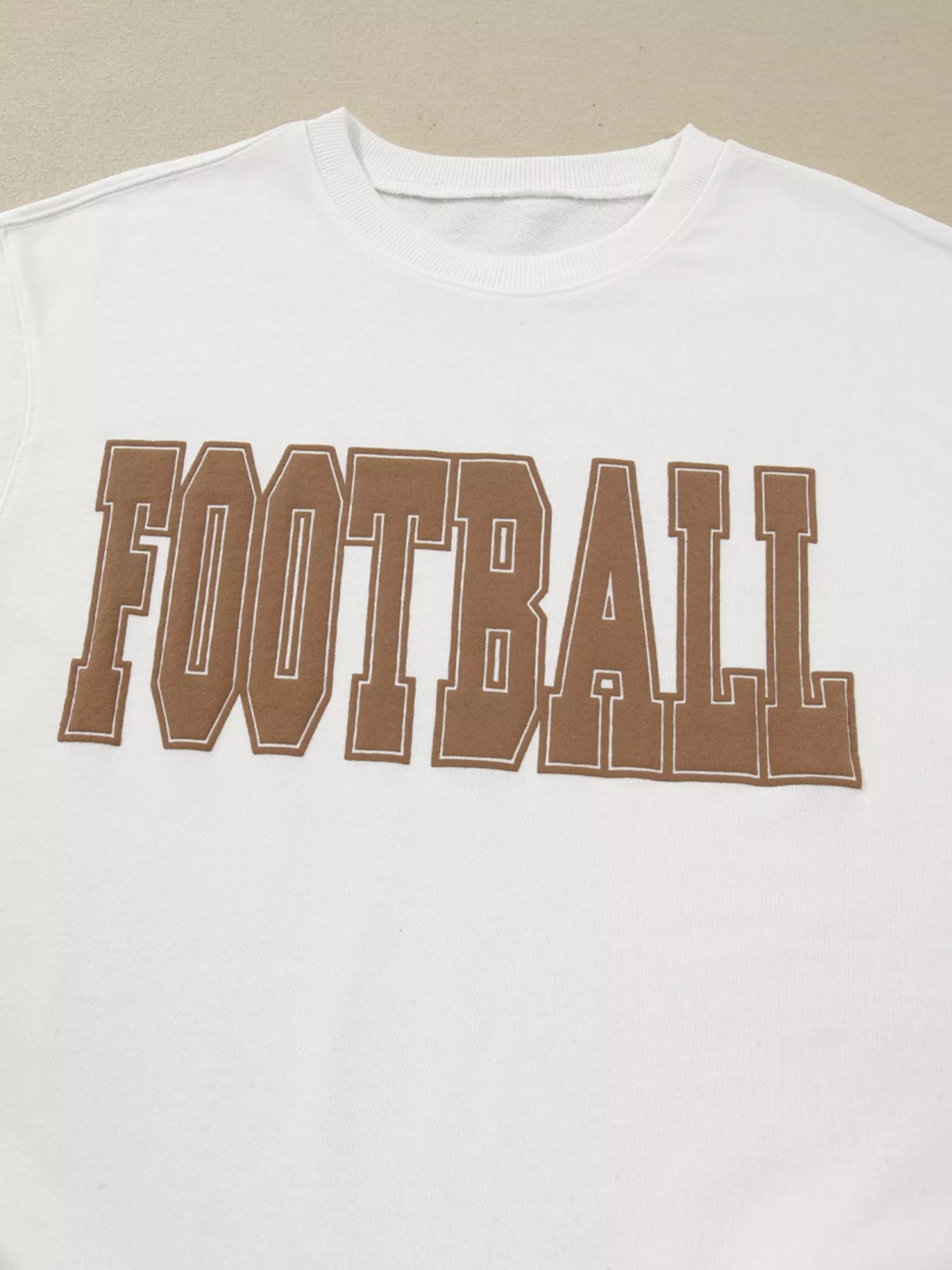 FOOTBALL 3D Letter Graphic Crew Neck Sweatshirt - MAD RUFFI