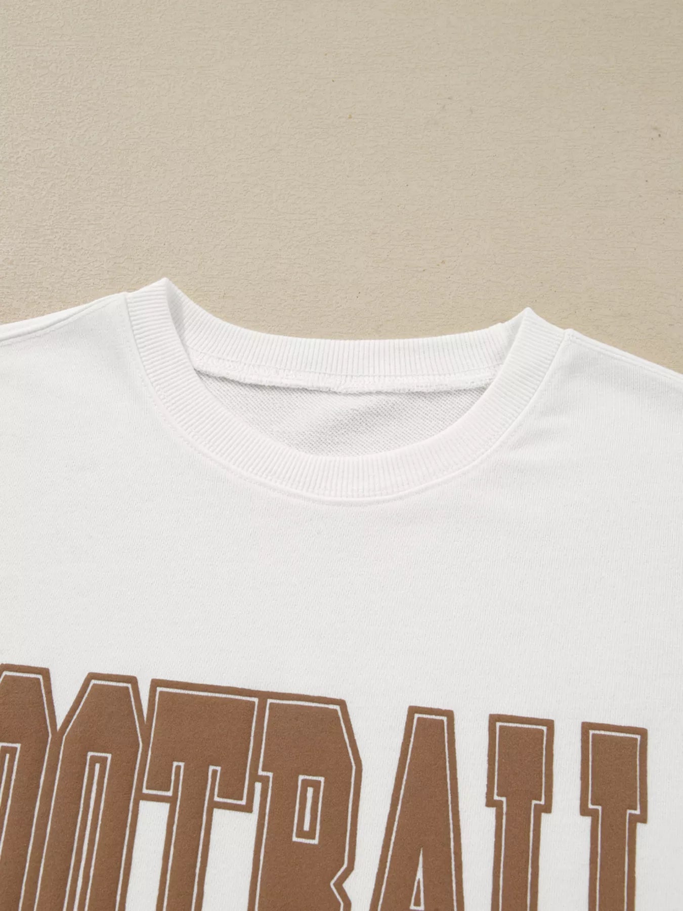 FOOTBALL 3D Letter Graphic Crew Neck Sweatshirt - MAD RUFFI