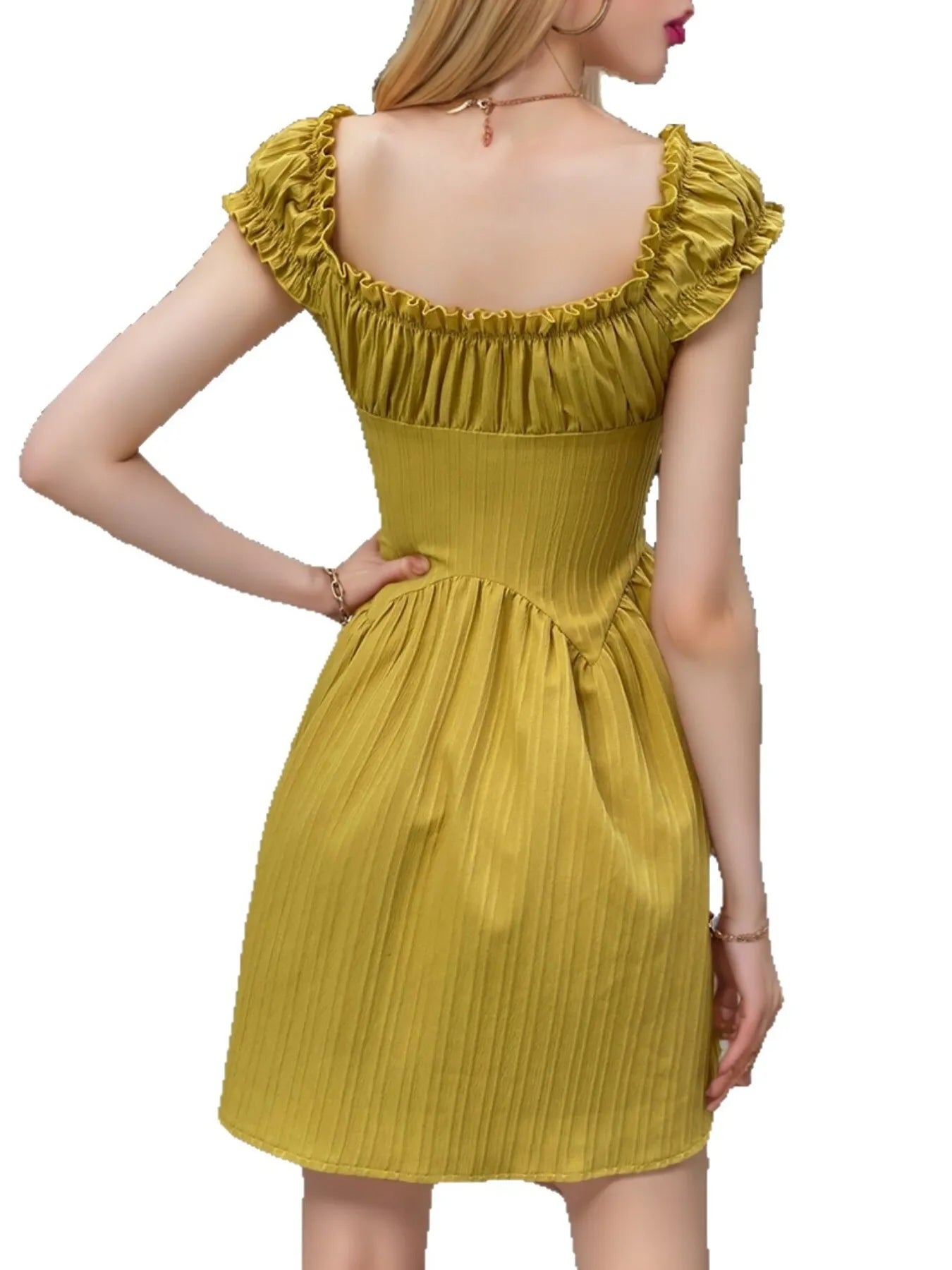 Frill Cap Sleeve Mini Dress - MAD RUFFI