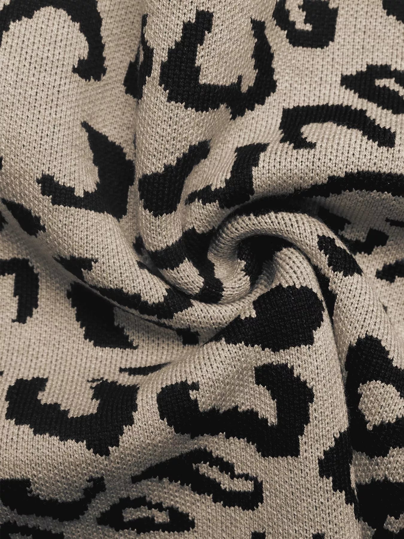 Frill Leopard Long Sleeve Sweater - MAD RUFFI