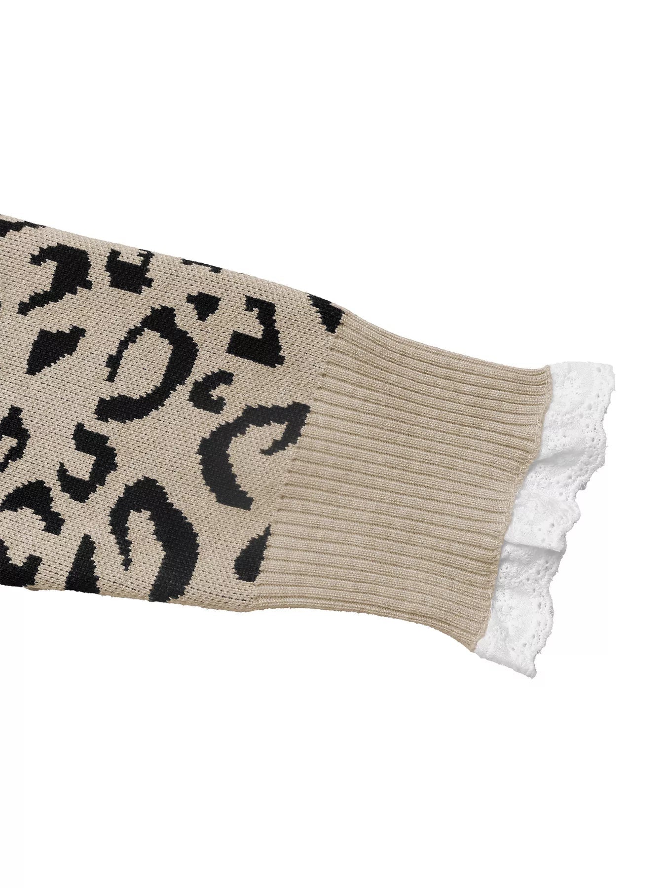 Frill Leopard Long Sleeve Sweater - MAD RUFFI