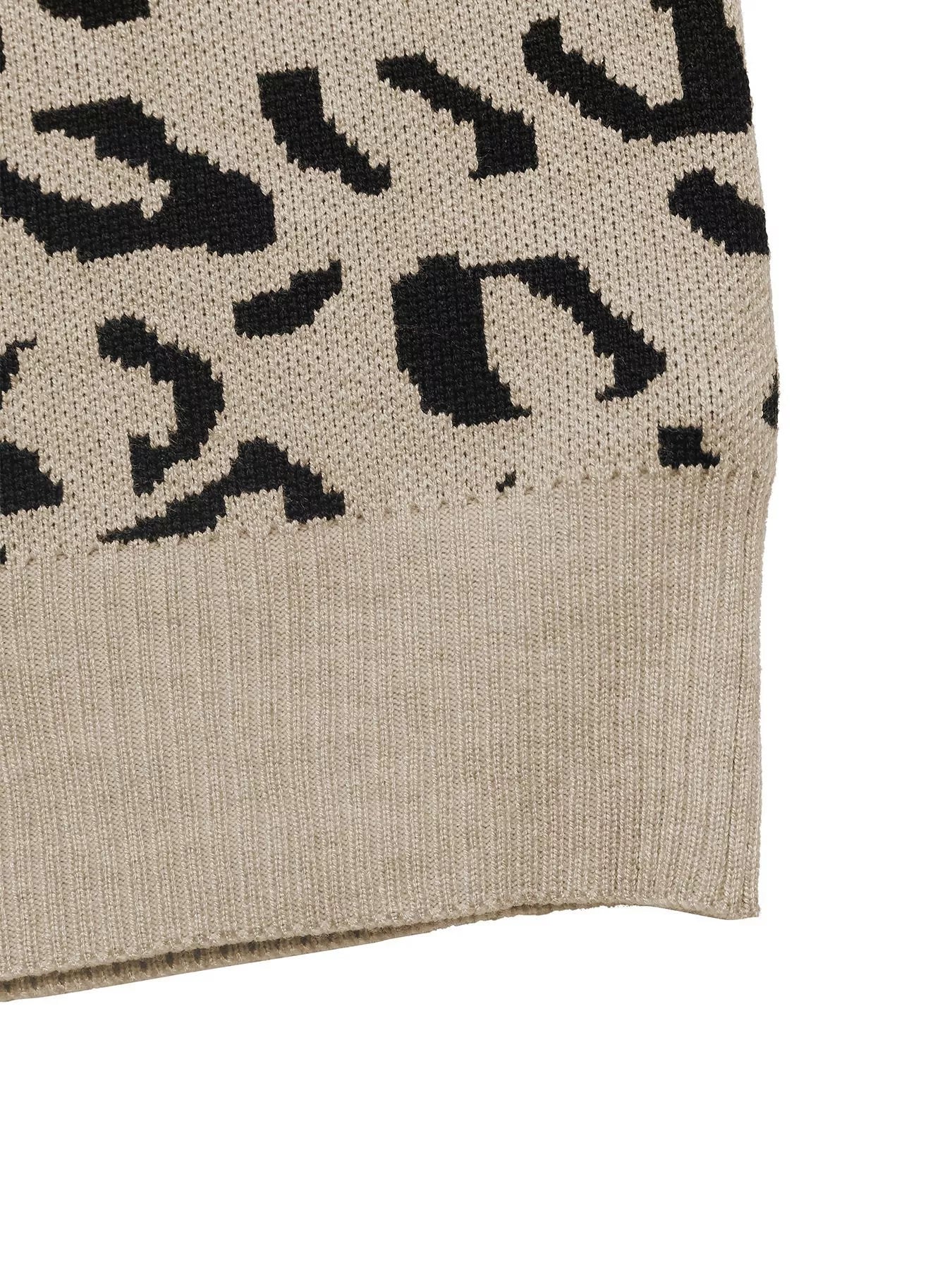 Frill Leopard Long Sleeve Sweater - MAD RUFFI