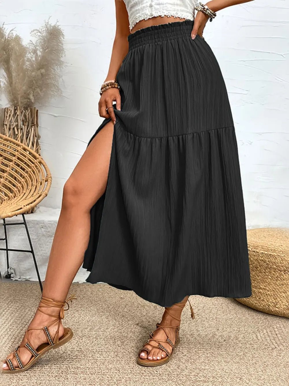 Frill Slit Skirt - MAD RUFFI
