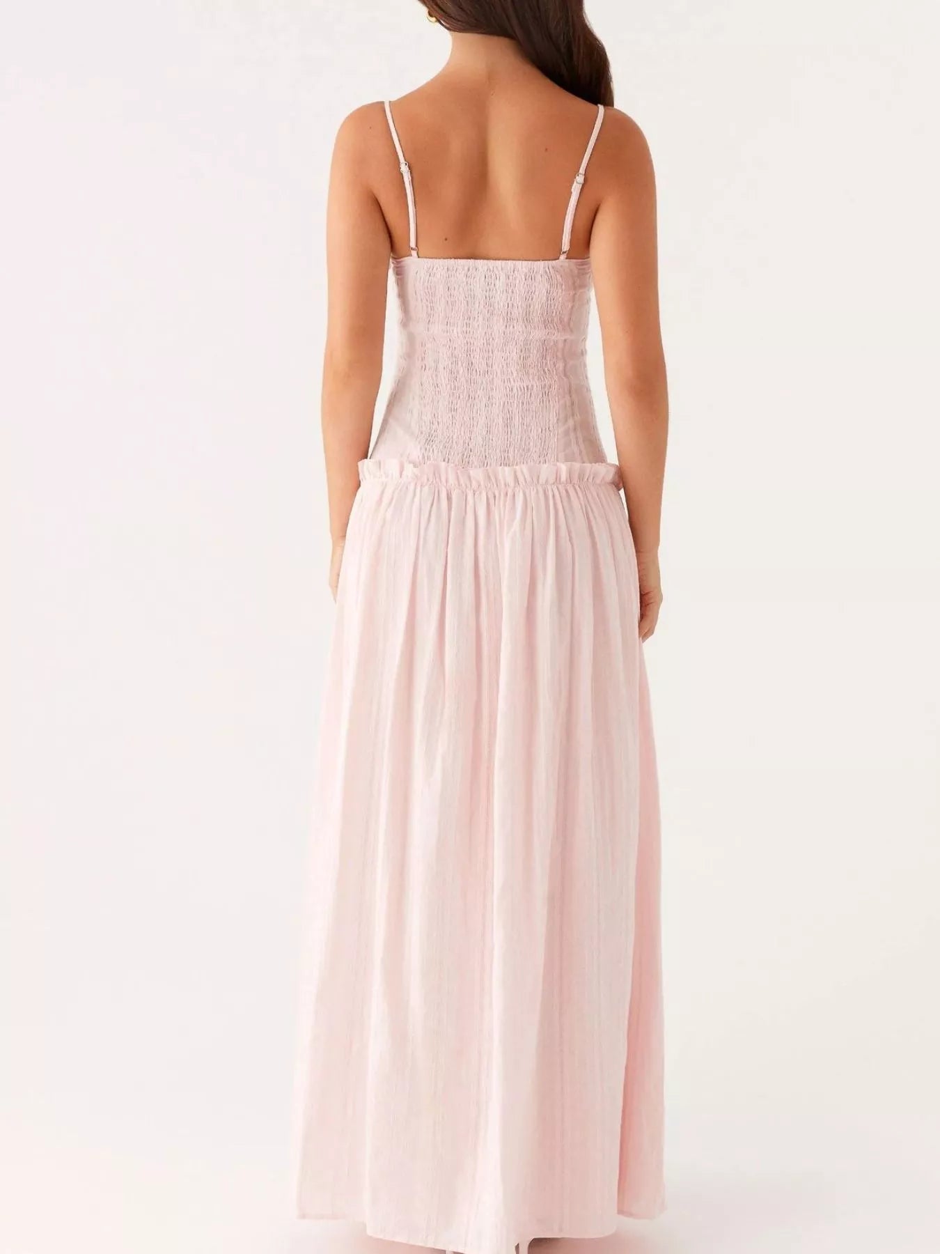 Frill Spaghetti Strap Maxi Dress - MAD RUFFI