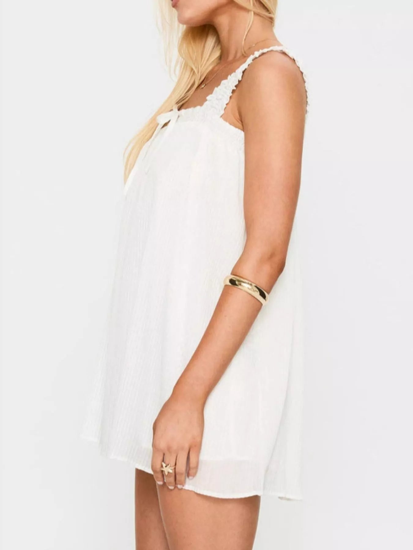 Frill Square Neck Mini Dress - MAD RUFFI